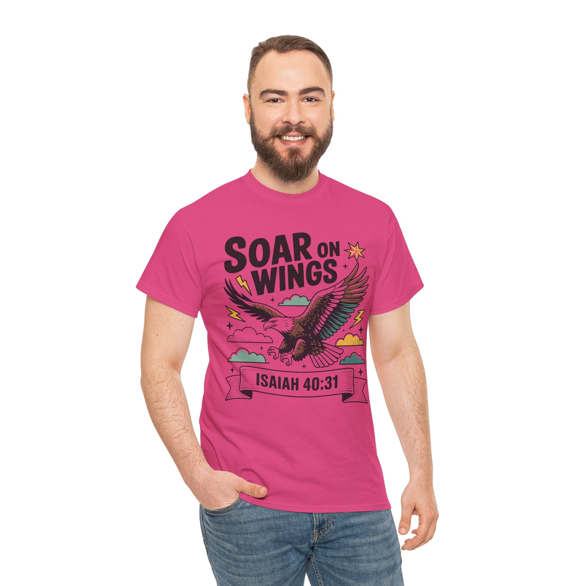Isaiah 40:31 "Soar on Wings" Eagle Unisex Cotton T-Shirt