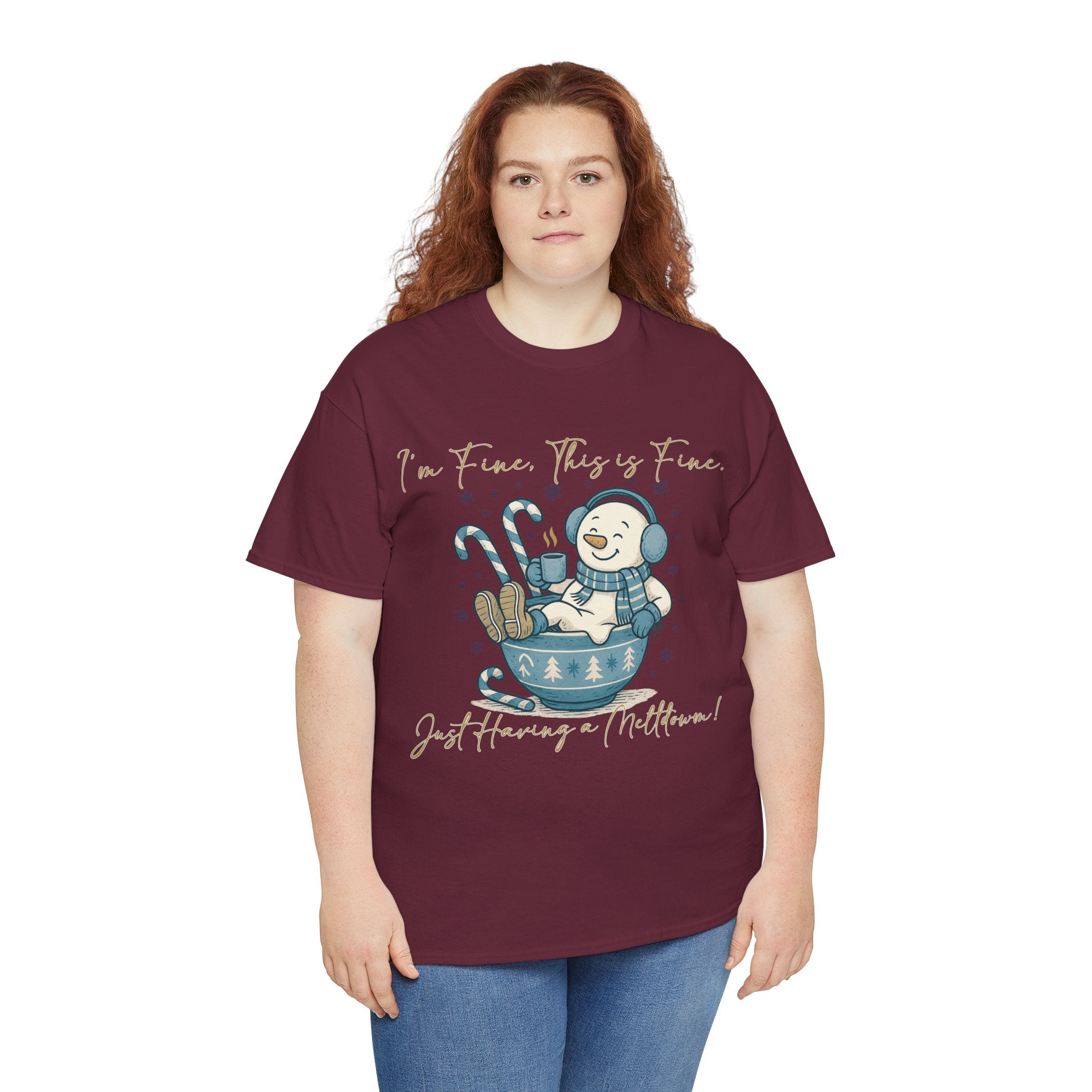 Snowman Hot Cocoa Unisex Cotton Tee