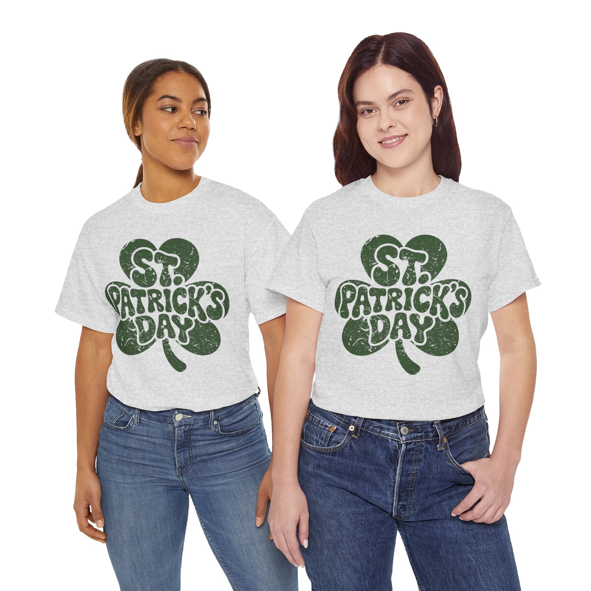 St. Patrick's Day Shamrock Tee — Retro Bubble Lettering Unisex Cotton Tee