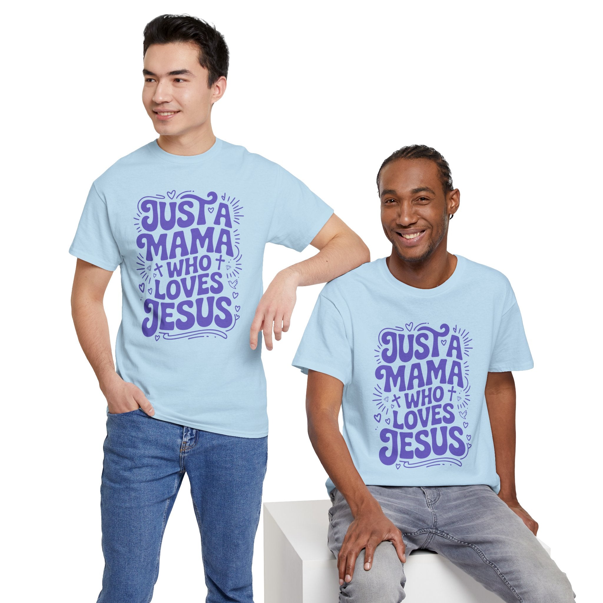 Mama Who Loves Jesus T-Shirt — Bright Green Bubbly Faith Unisex Cotton Tee