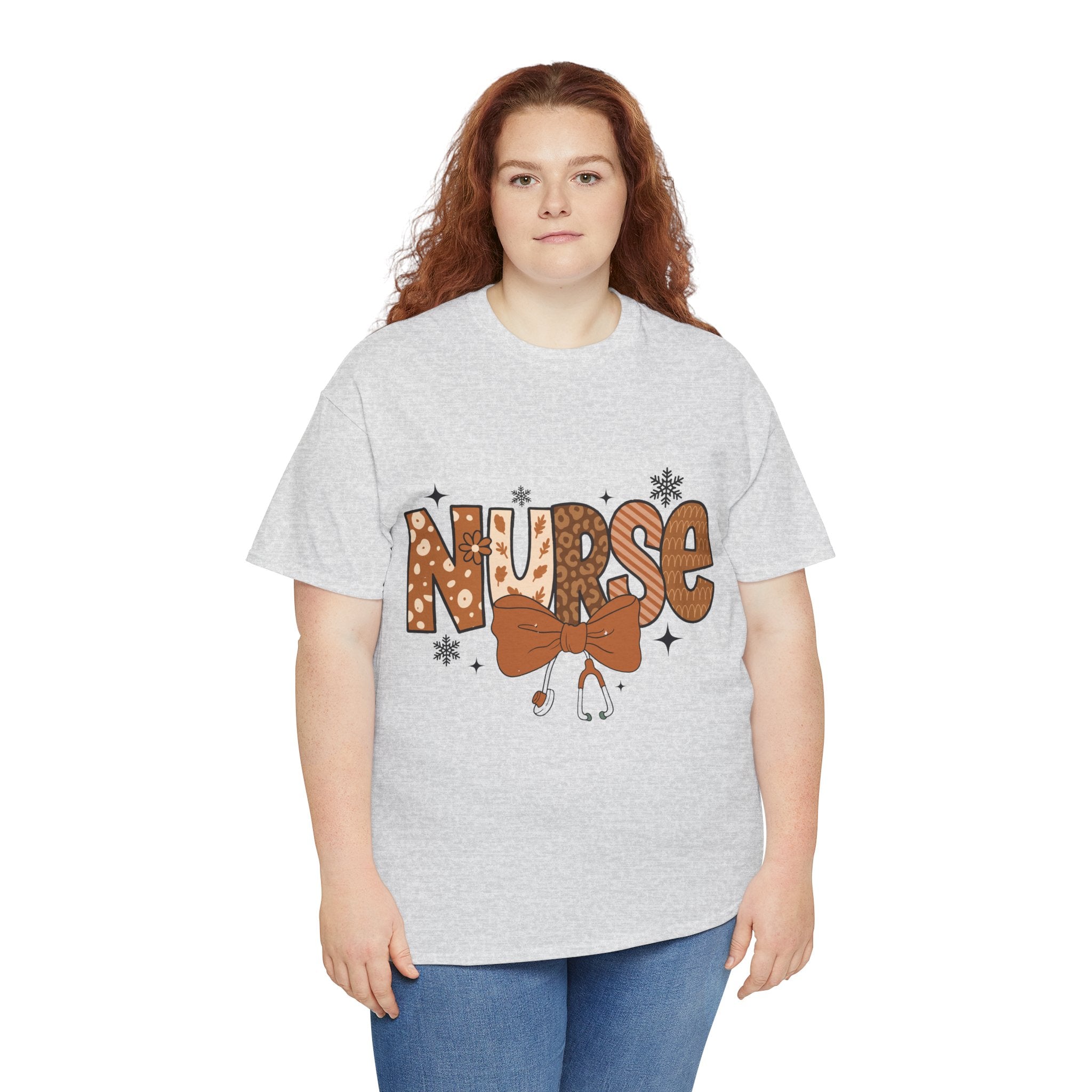 NURSE Fall Stethoscope Tee — Brown Autumn Nurse Unisex CottonT shirt