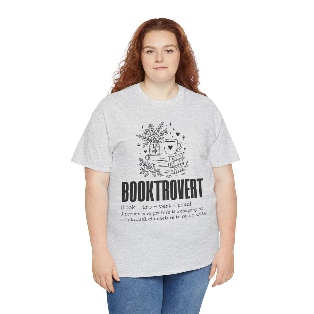 Booktrovert Graphic Tee — "Booktrovert" Definition, Books & Coffee Design Unisex Cotton Tee