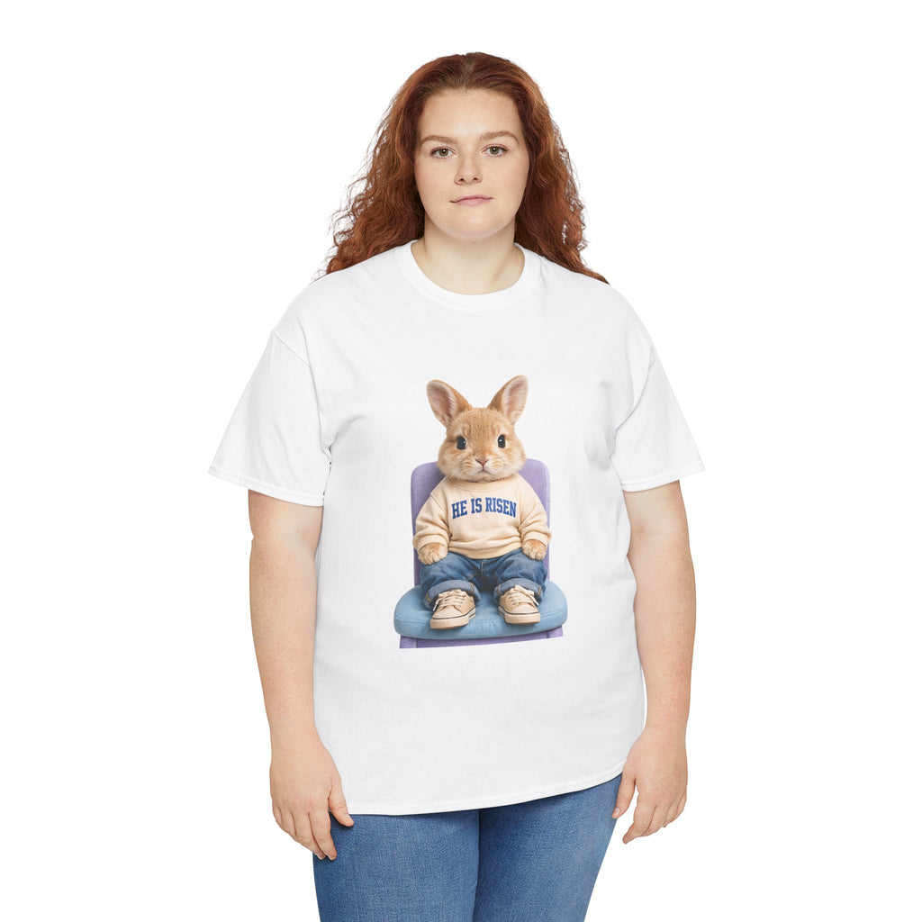 Easter 'He Is Risen' Bunny Unisex Cotton Tee