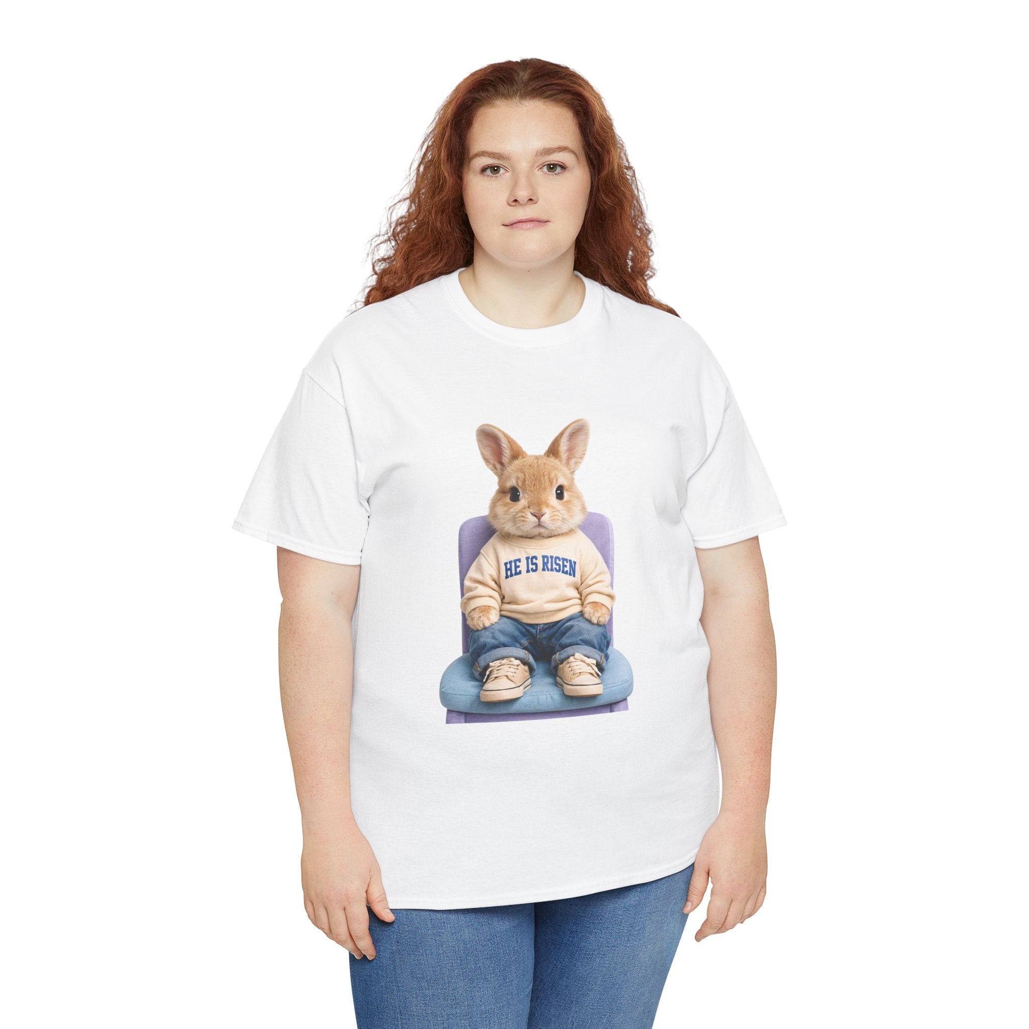 Easter 'He Is Risen' Bunny Unisex Cotton Tee