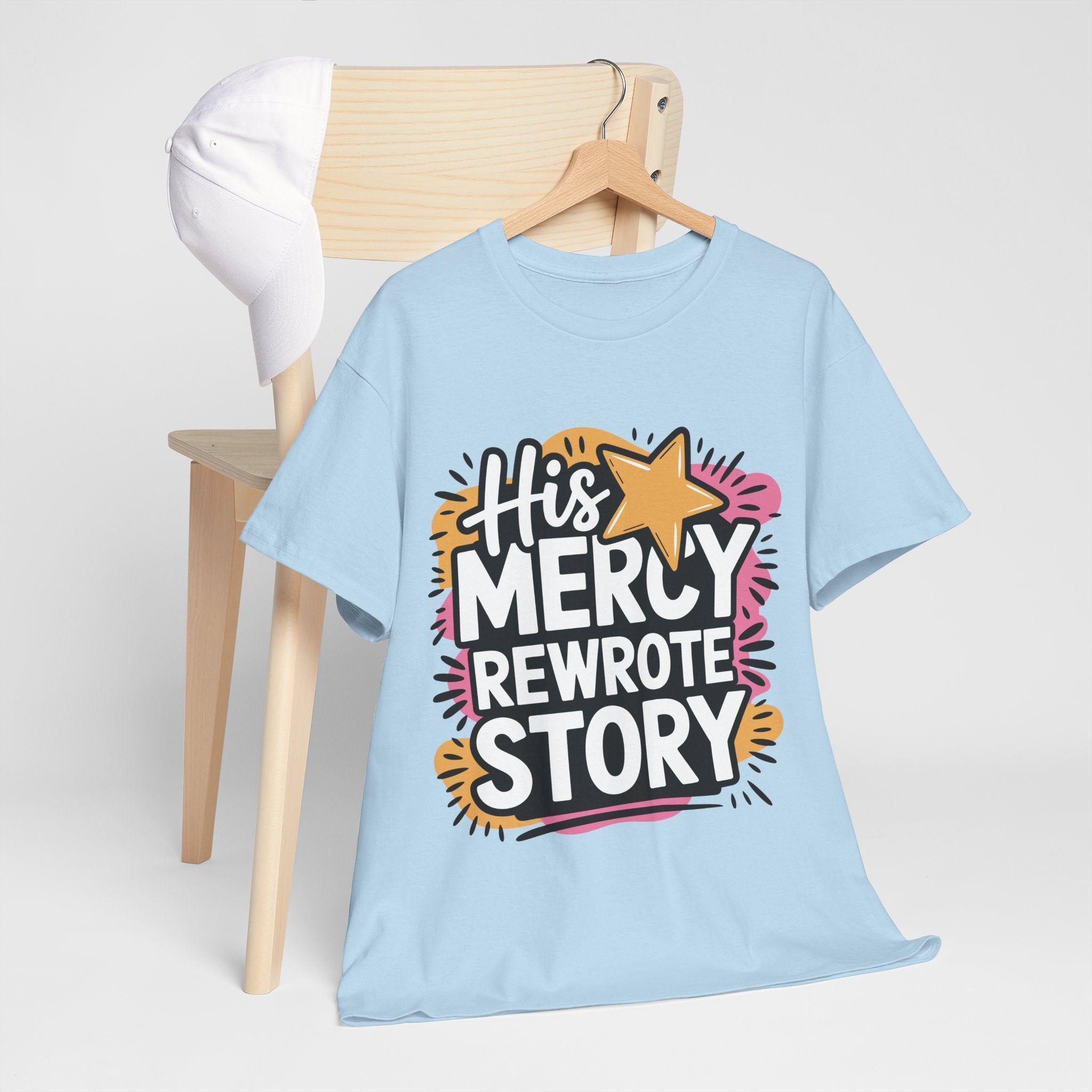 His Mercy Rewrote My Story Tee — Retro Christian Graphic T-Shirt