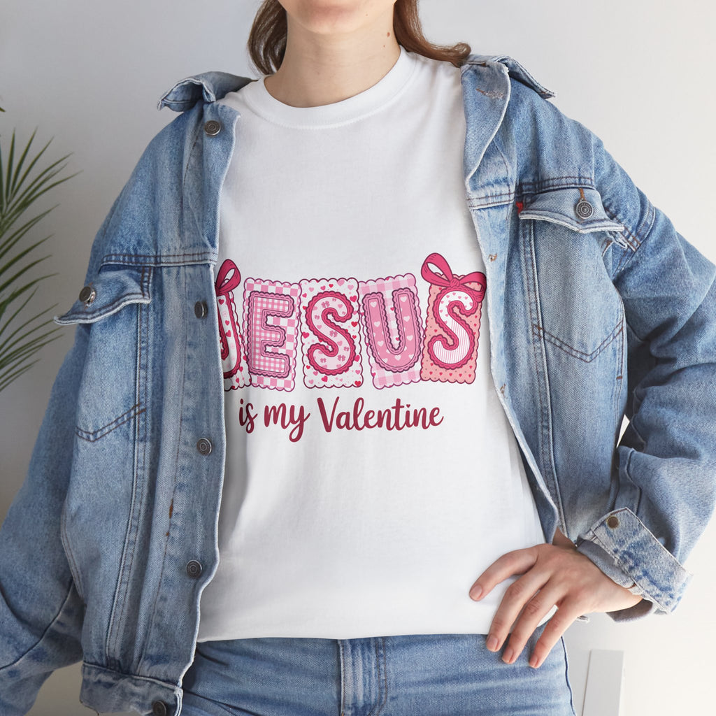 Jesus Is My Valentine T-Shirt — Pink Christian Valentine Unisex Cotton Tee