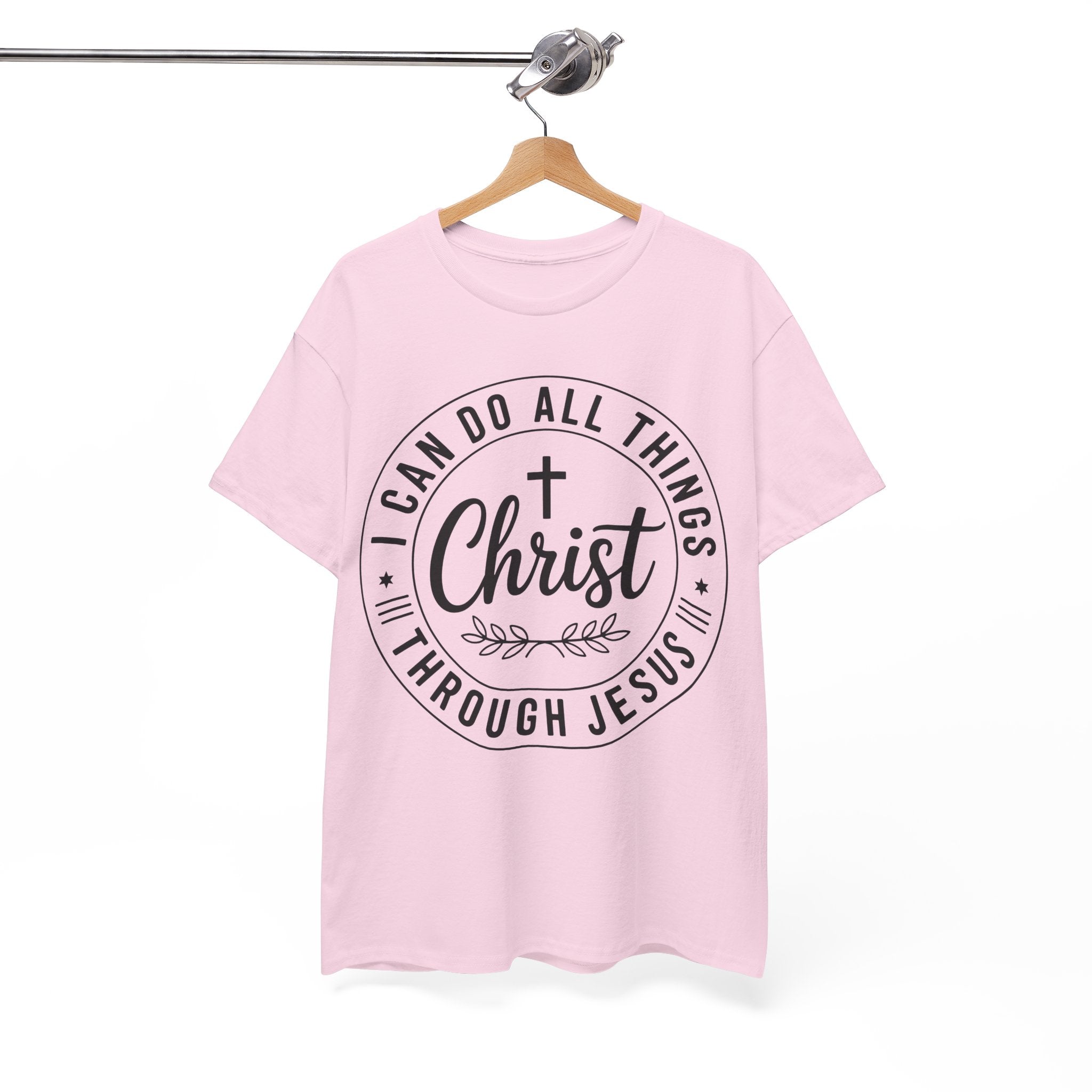 Christian Cross T‑Shirt — "I Can Do All Things Through Christ" Unisex Cotton tee