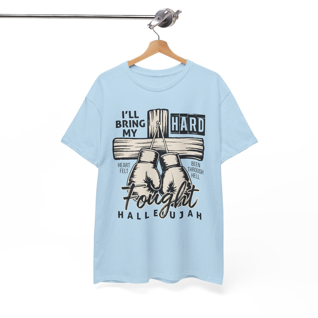 Christian Boxing Gloves Cross Tee — "I’ll Bring My Hard-Fought Heart."Unisex Cotton Tee