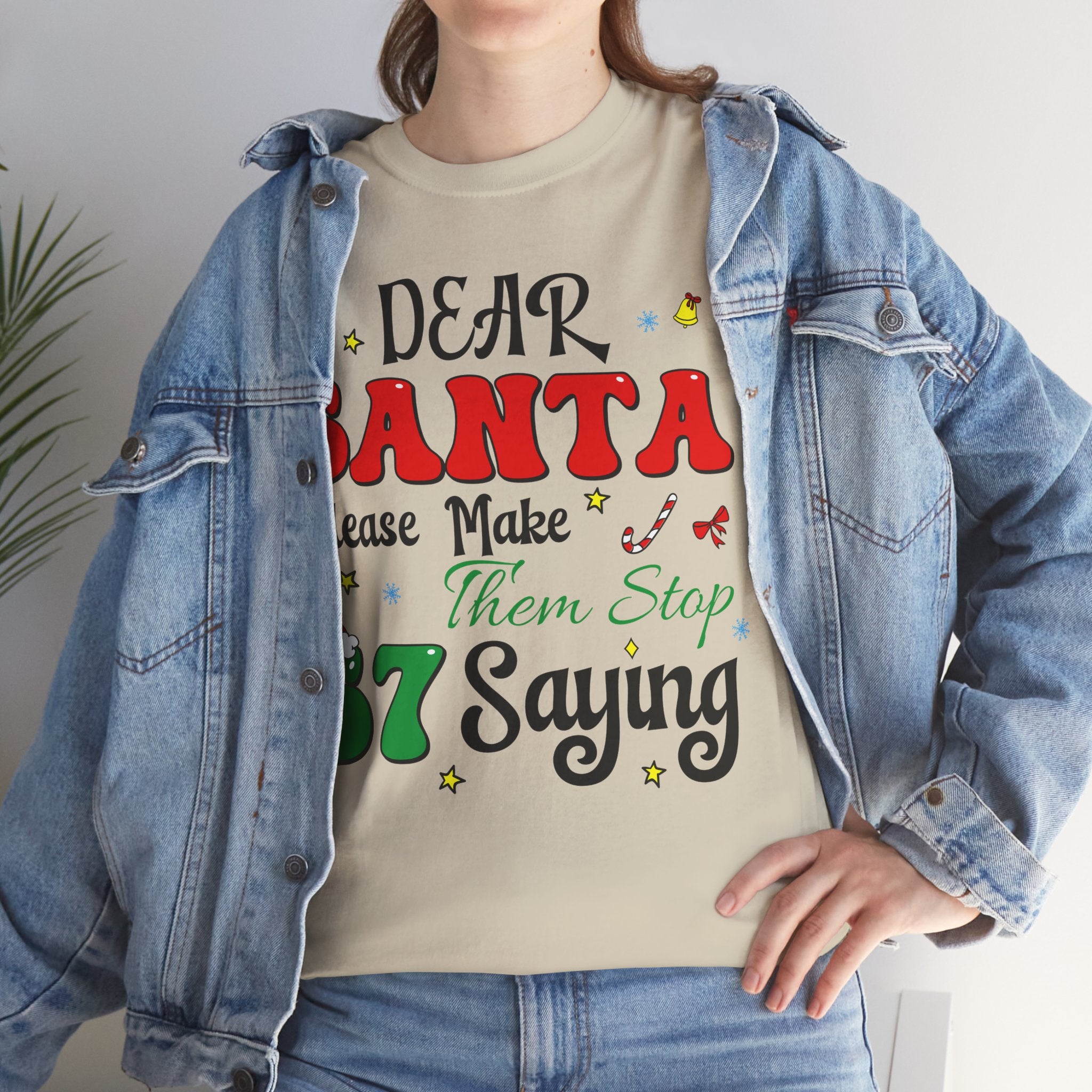 Santa 67 Them Stop Christmas Unisex Cotton Tee
