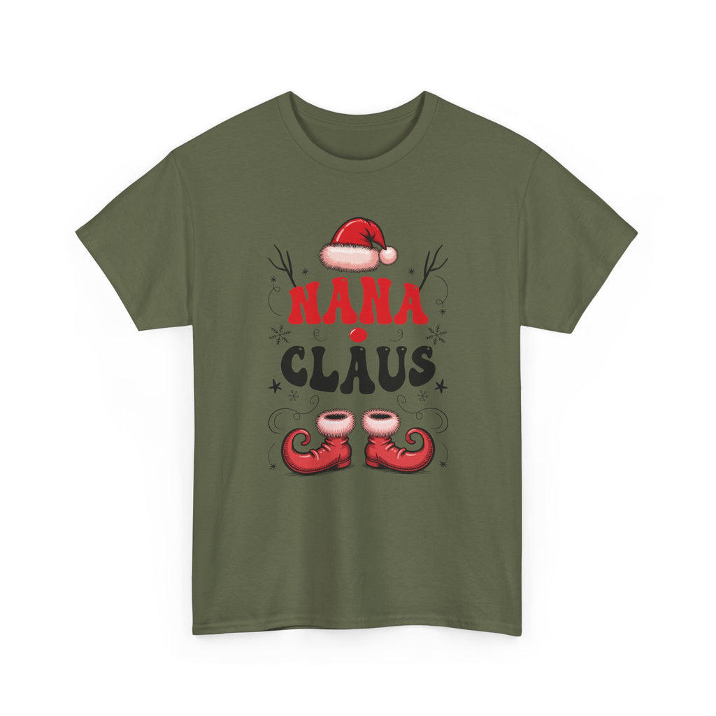 Nana Christmas T-Shirt — Santa Hat & Elf Boots Holiday Unisex Cotton Tee