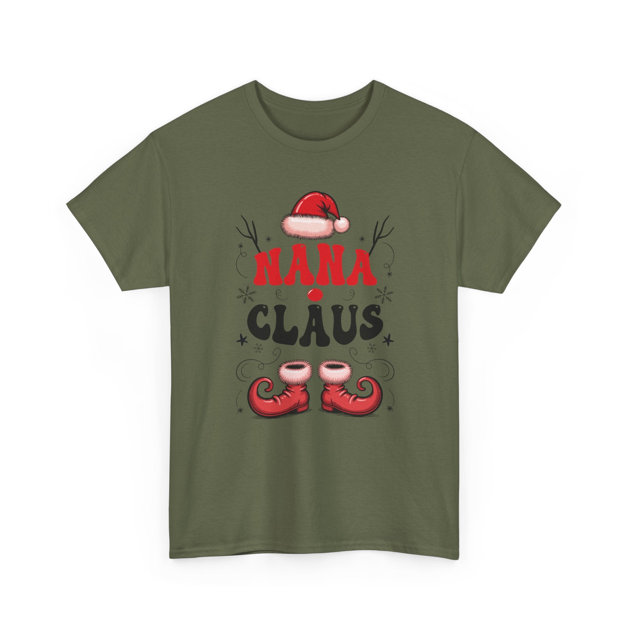 Nana Christmas T-Shirt — Santa Hat & Elf Boots Holiday Unisex Cotton Tee