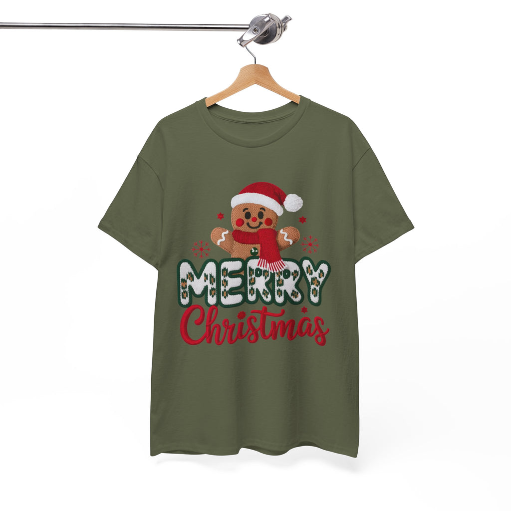 Gingerbread Santa 'Merry Christmas' Unisex Cotton Tee T-Shirt