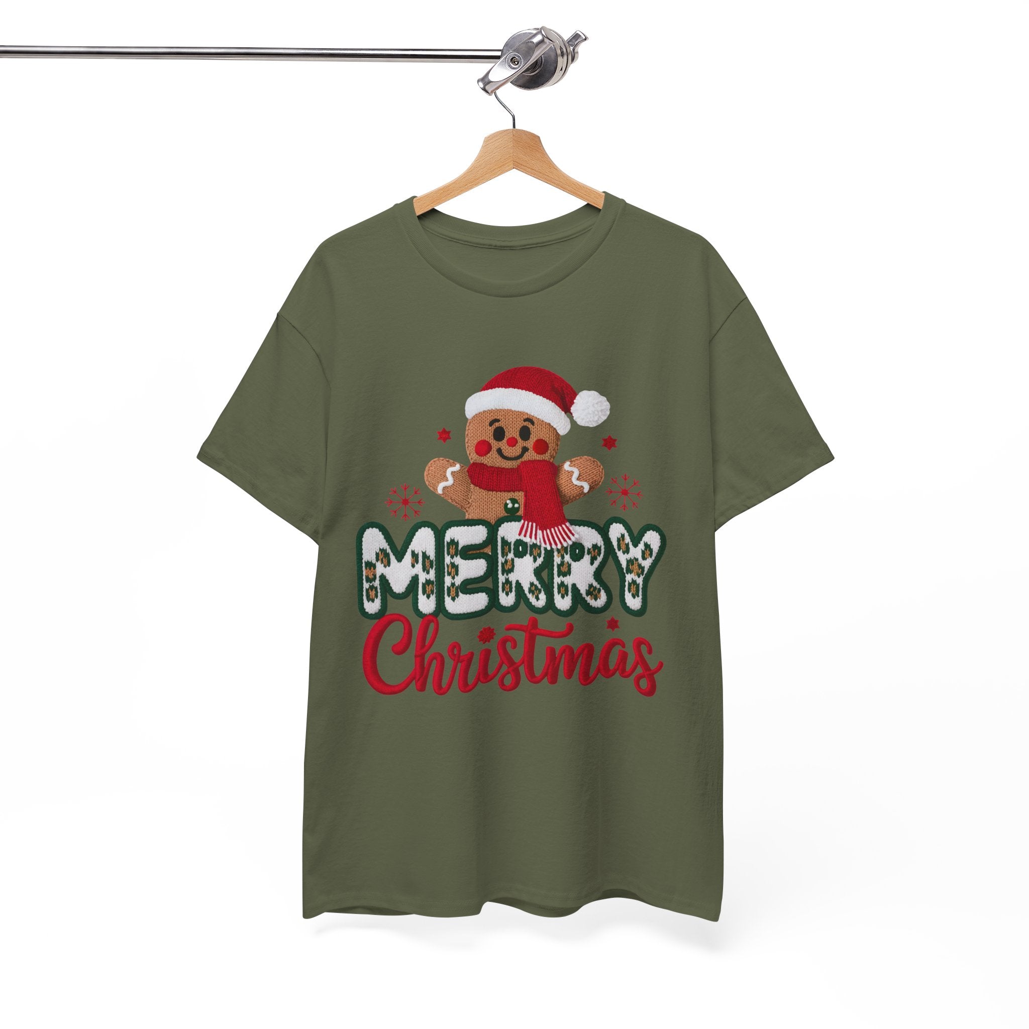 Gingerbread Santa 'Merry Christmas' Unisex Cotton Tee T-Shirt