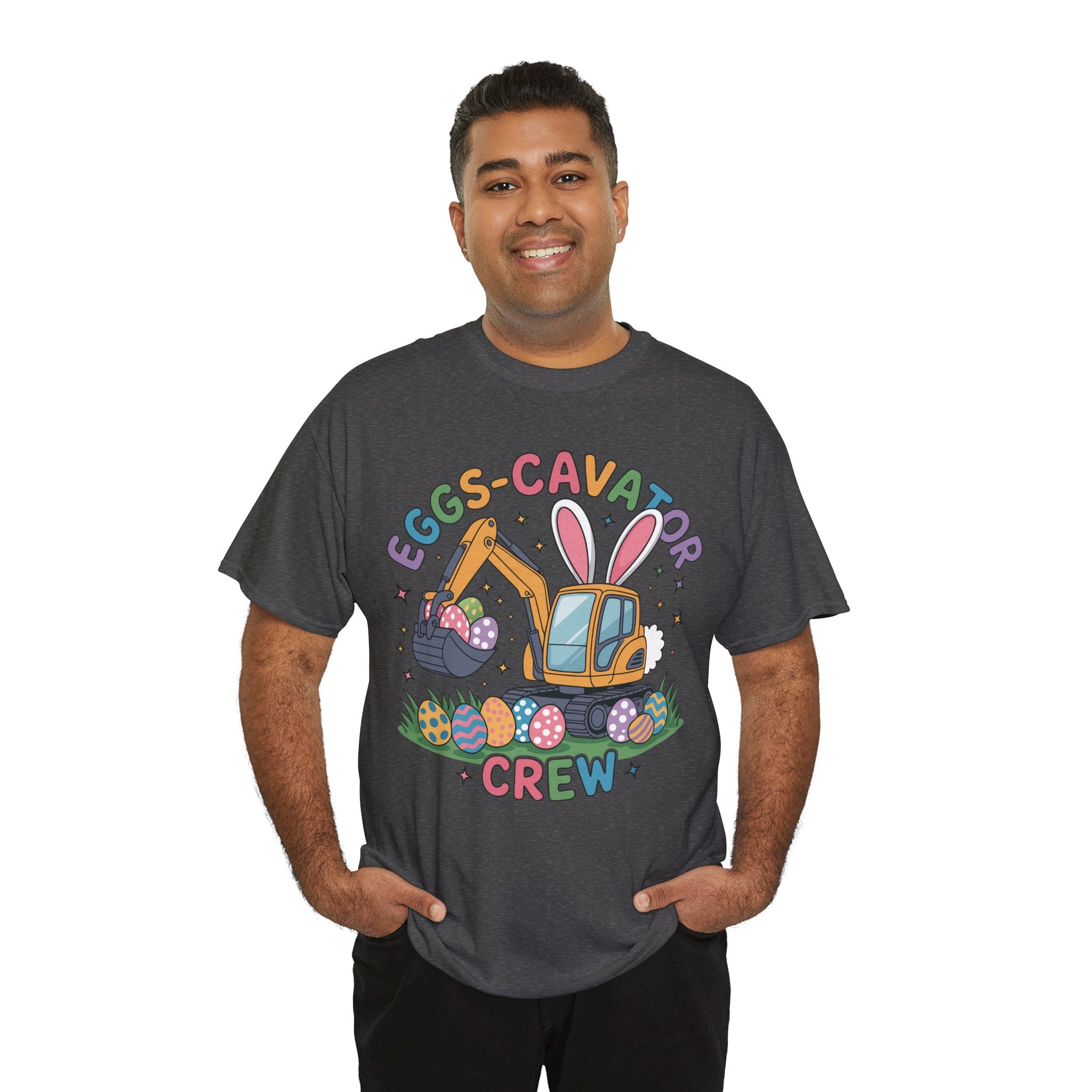 Easter 'Eggs-cavator Crew' Kids Tee — Excavator Bunny & Eggs Unisex Cotton Tee