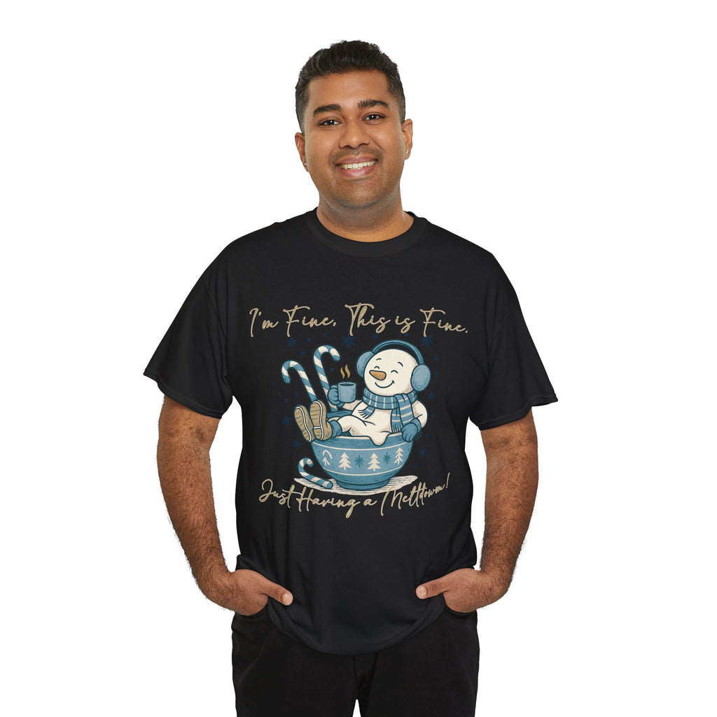 Snowman Hot Cocoa Unisex Cotton Tee