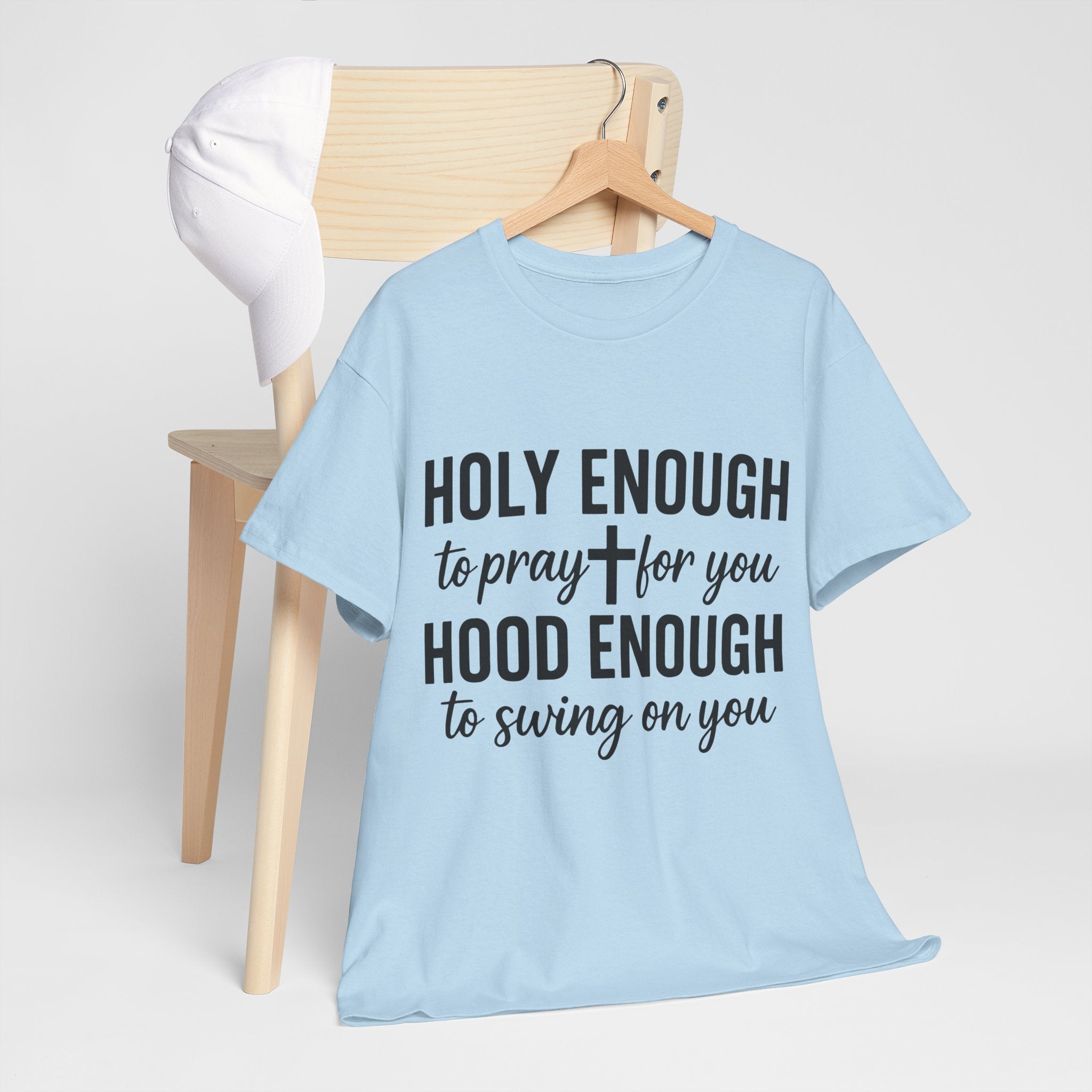 Holy Enough Christian T‑Shirt — Modern Hand‑Lettered Faith Unisex CottonTee
