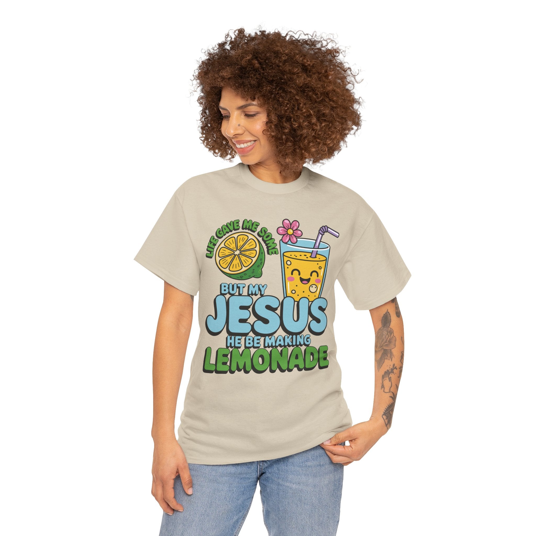 Christian Lemonade T‑Shirt — "Life Gave Me Some Lemons, My Jesus Makes Lemonade"Unisex Cotton Tee
