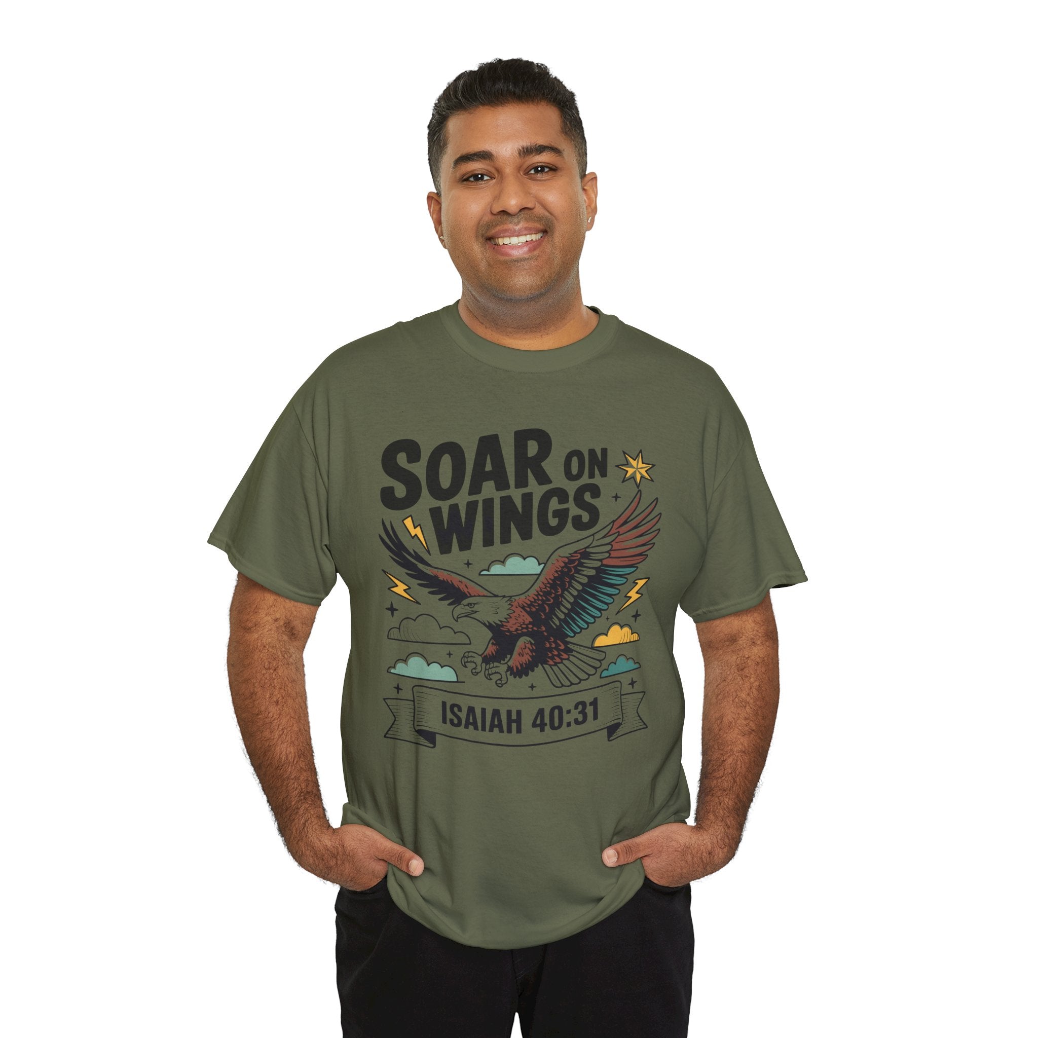 Isaiah 40:31 "Soar on Wings" Eagle Unisex Cotton T-Shirt