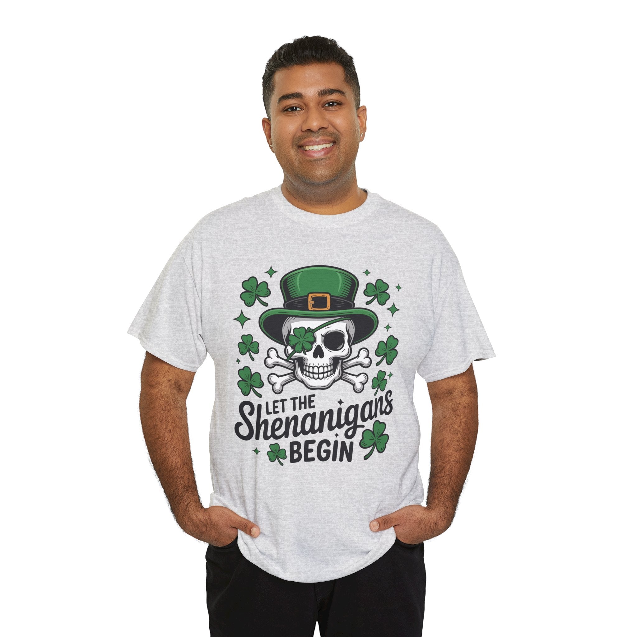 Let the Shenanigans Begin — Leprechaun Skull Unisex Cotton T-Shirt