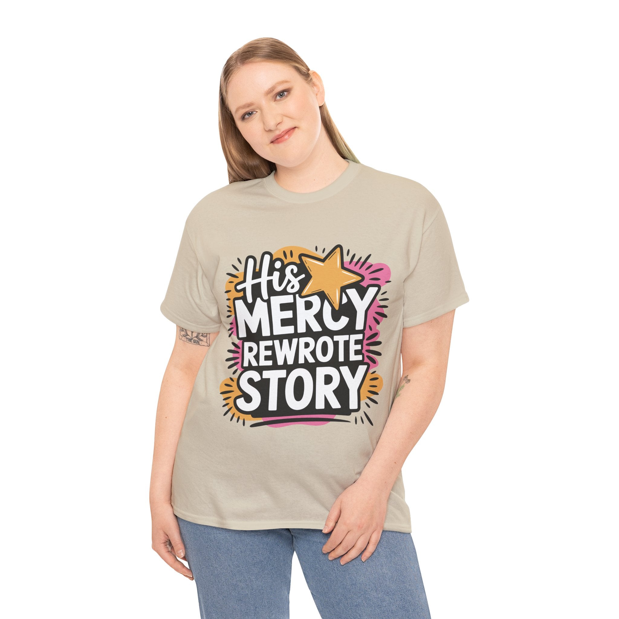 His Mercy Rewrote My Story Tee — Retro Christian Graphic T-Shirt