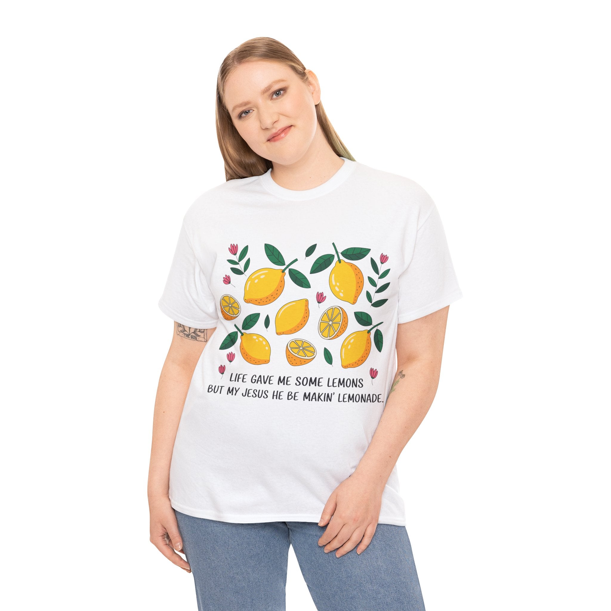 Christian Lemonade Tee — "Life gave me some lemons but my Jesus he be makin’ lemonade"Unisex Cotton Tee