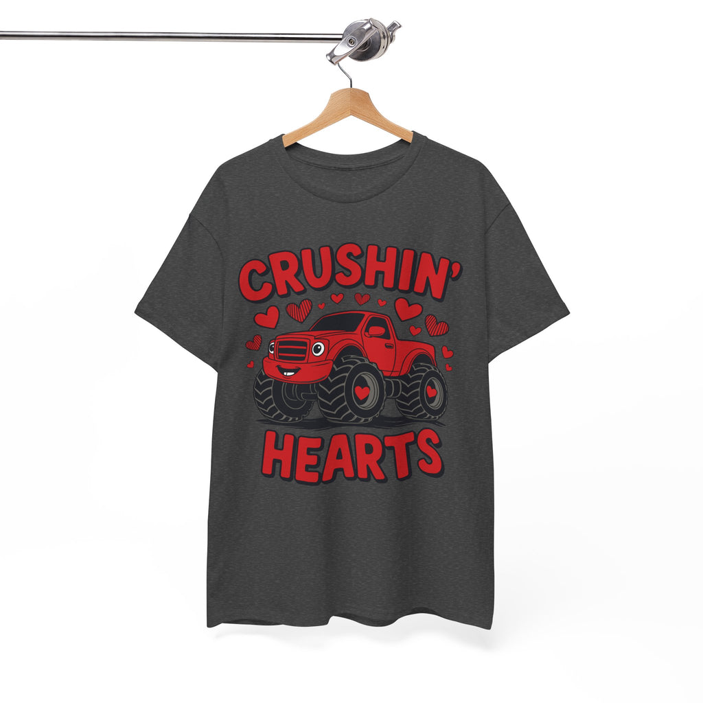 Crushin’ Hearts Valentine Monster Truck Unisex Cotton Tee