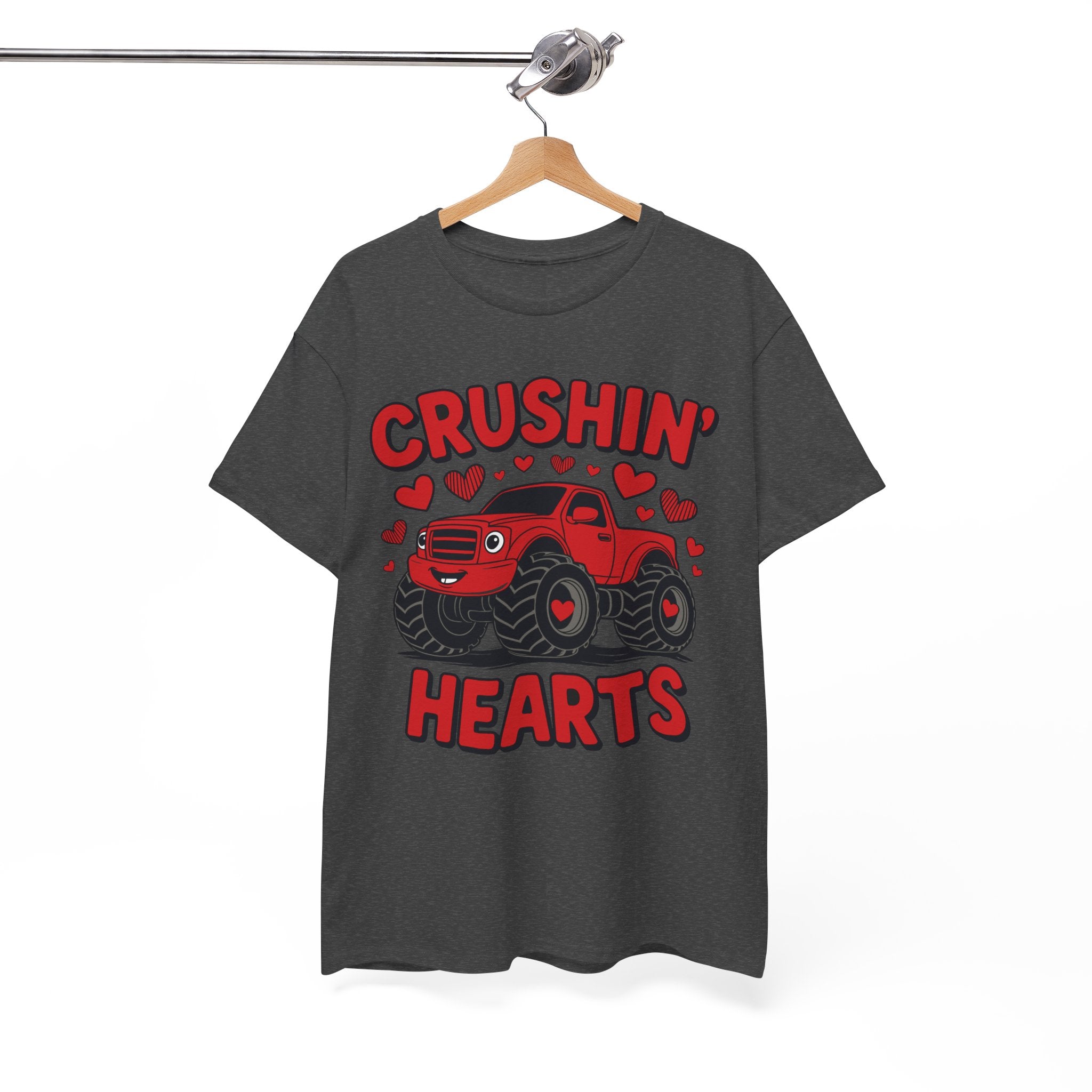 Crushin’ Hearts Valentine Monster Truck Unisex Cotton Tee