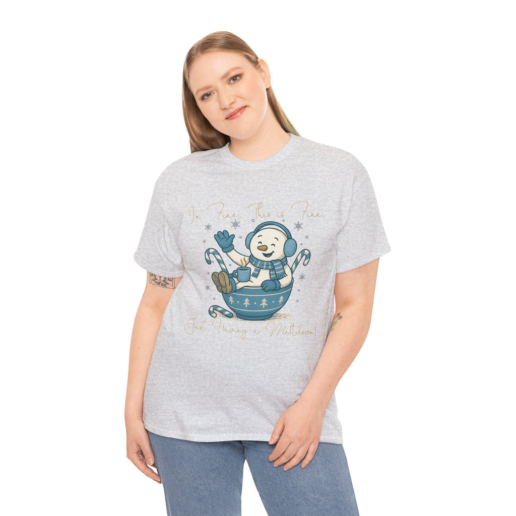 Snowman Hot Cocoa Unisex Cotton Tee