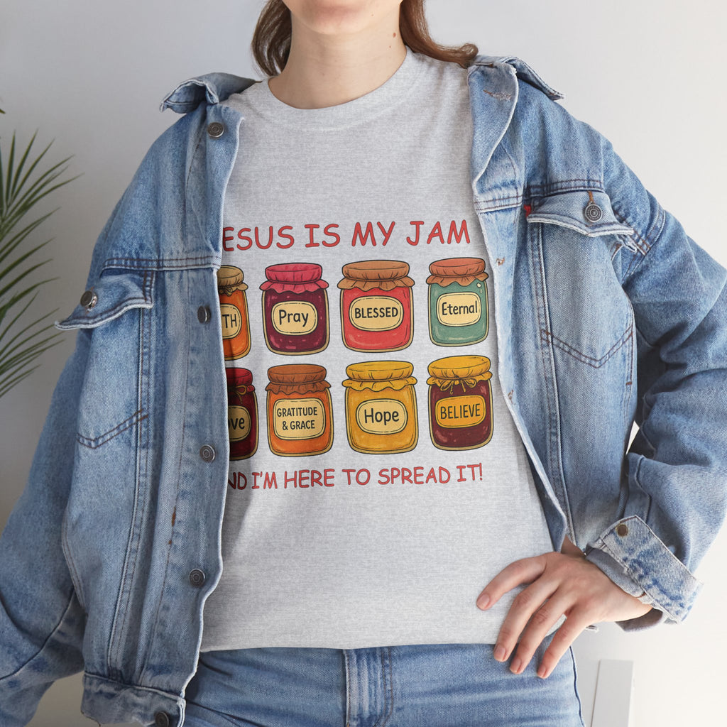 Jesus Is My Jam T-Shirt — Christian Faith Jam Jar Unisex Cotton Tee