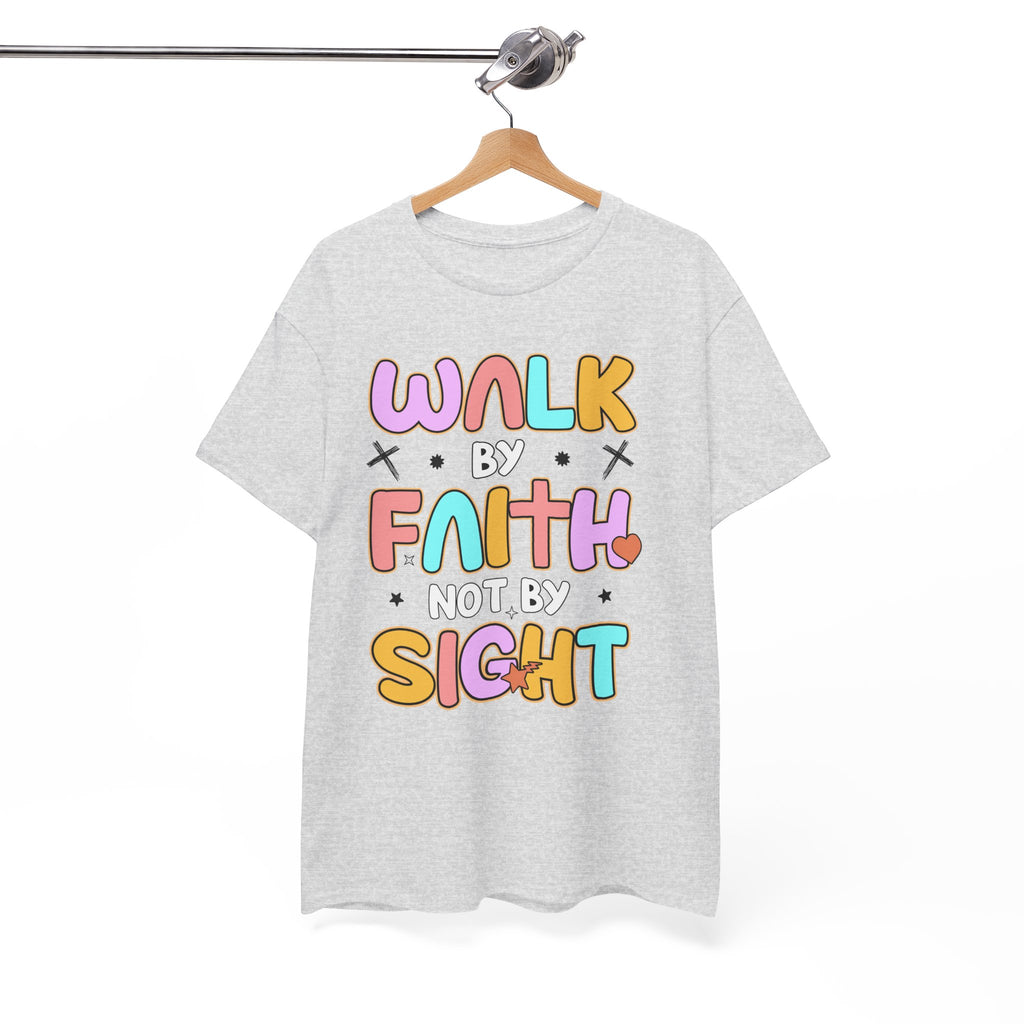 Walk by Faith Not by Sight T-Shirt — Pastel Christian Faith Unisex Cotton Tee