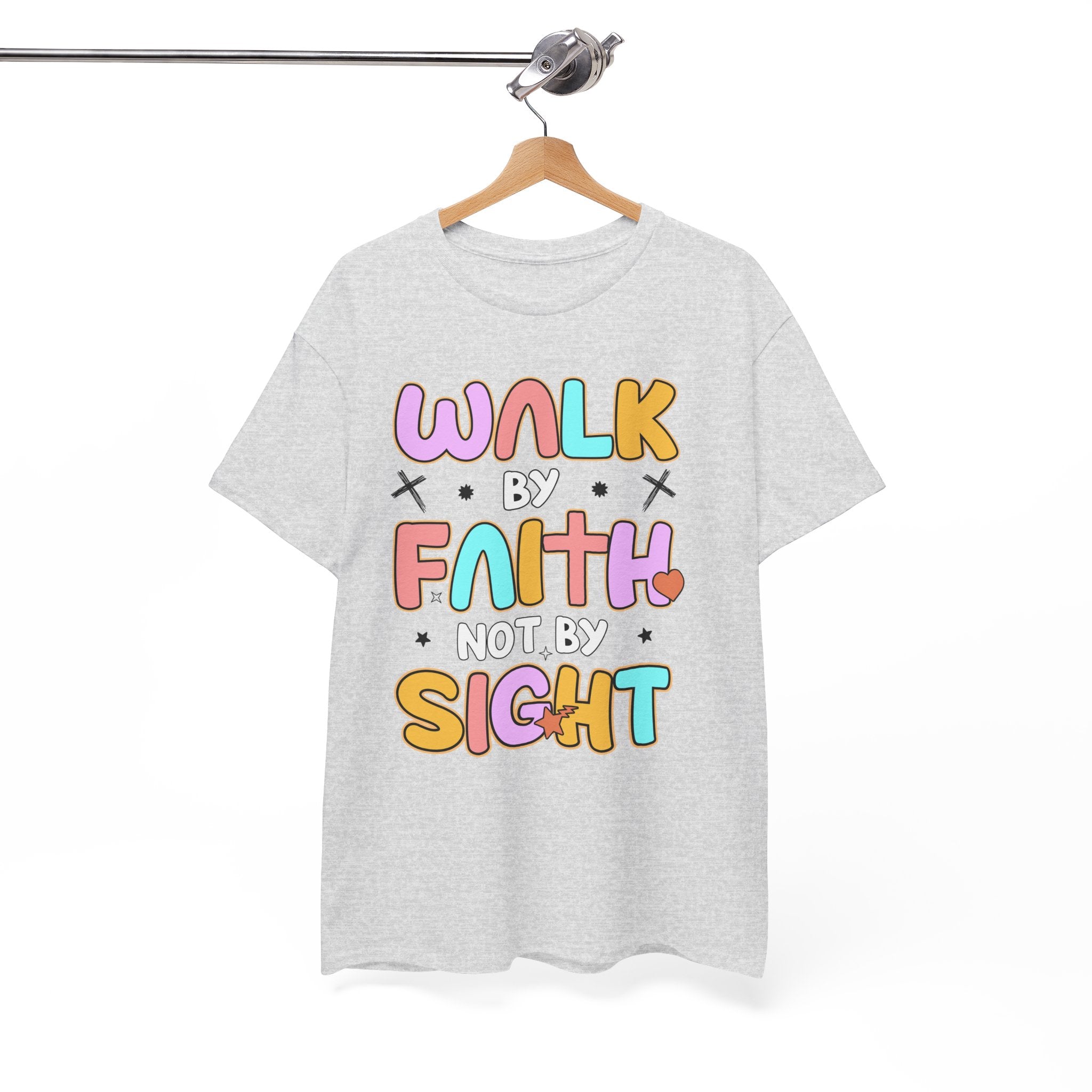 Walk by Faith Not by Sight T-Shirt — Pastel Christian Faith Unisex Cotton Tee