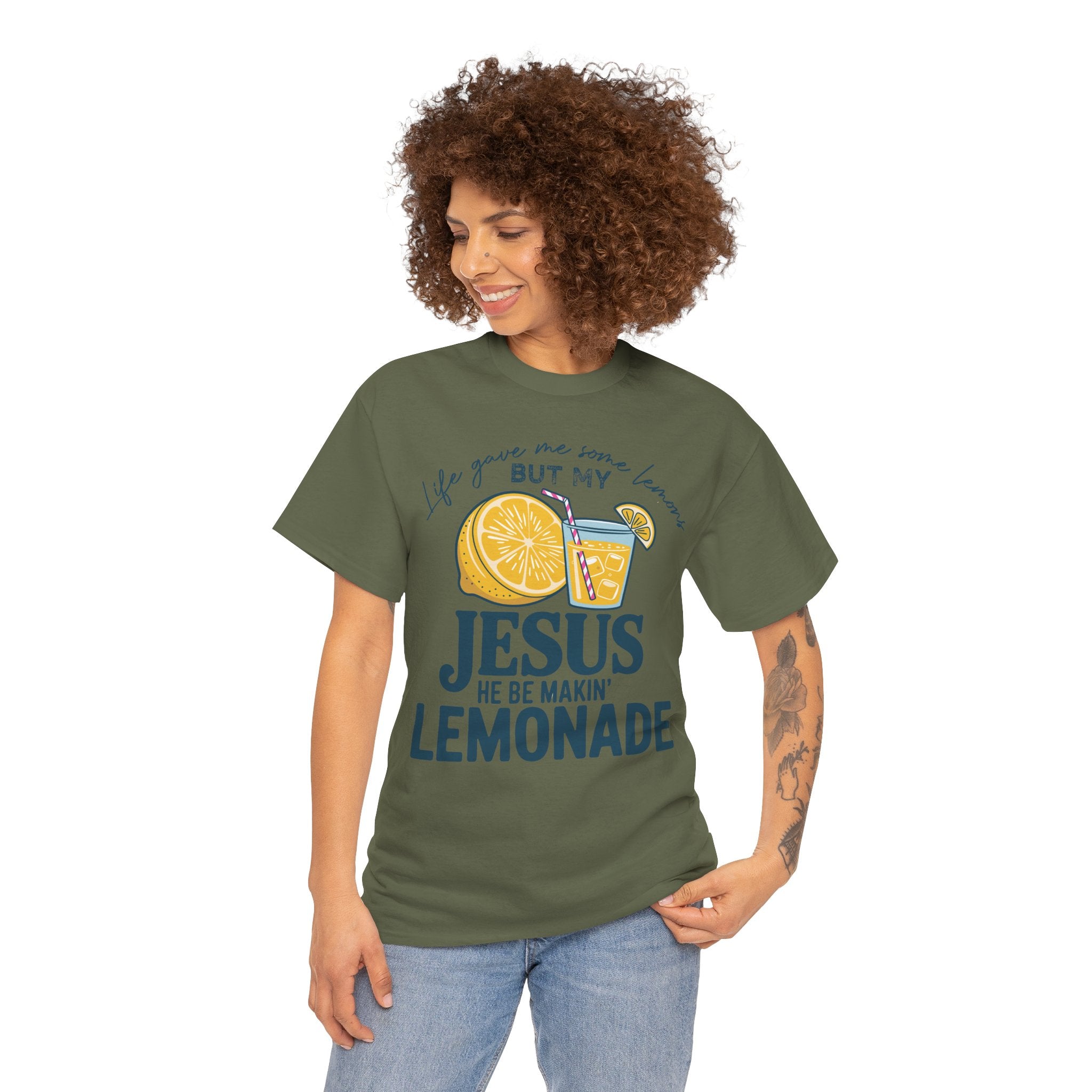 Christian Lemonade T-Shirt — “Life Gave Me Some Lemons but My Jesus He Be Makin’ Lemonade”Unisex Cotton Tee