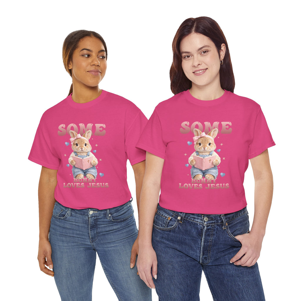 Some Bunny Loves Jesus Bunny Bible Unisex Cotton Tee