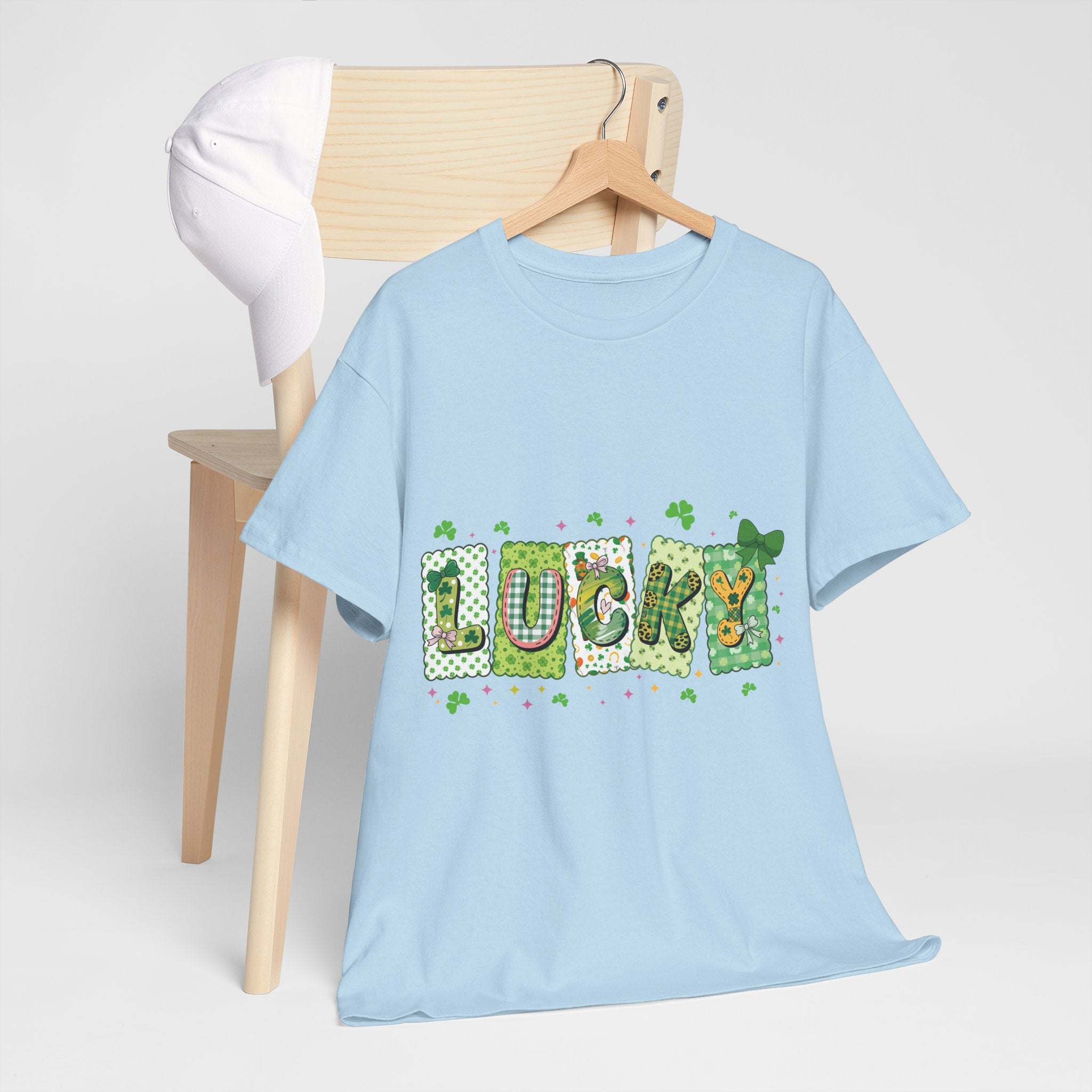 Lucky Patchwork Plaid Clover Tee — St. Patrick’s Day Unisex Cotton T-Shirt