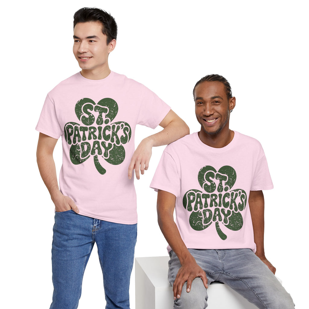 St. Patrick's Day Shamrock Tee — Retro Bubble Lettering Unisex Cotton Tee