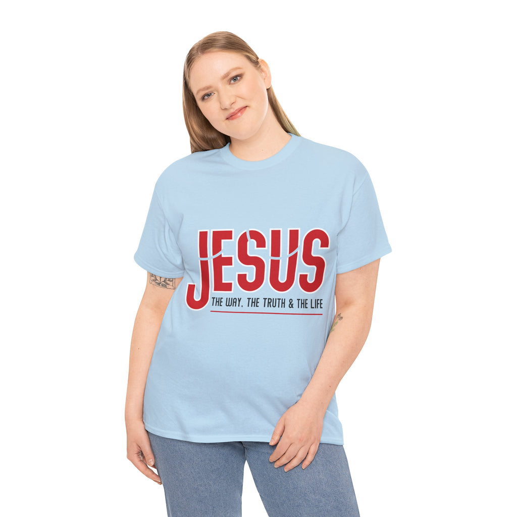 Jesus The Way The Truth & The Life T-Shirt — Bold Red Christian Unisex Cotton Tee