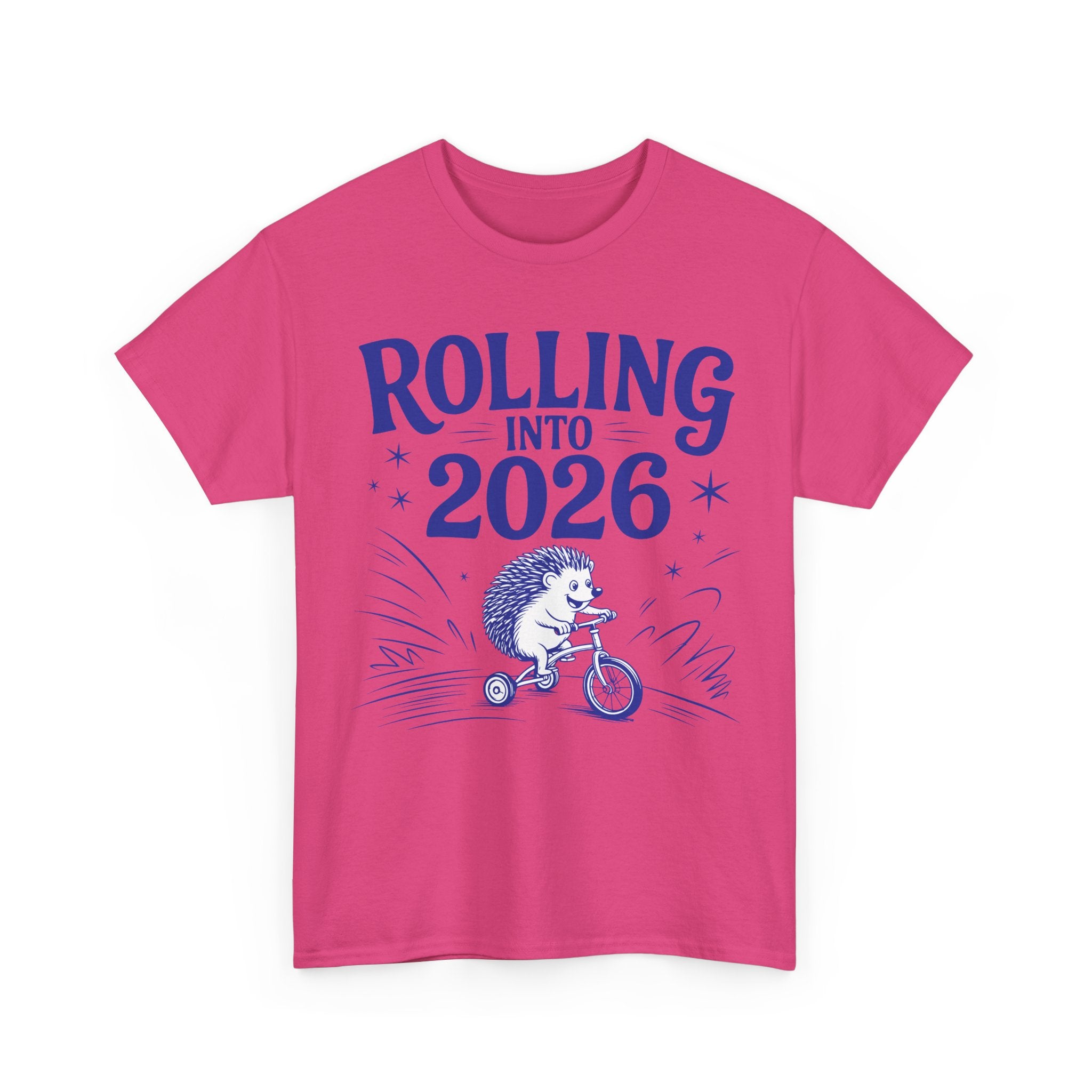 Rolling Into 2026 Hedgehog Tricycle Unisex Cotton Tee