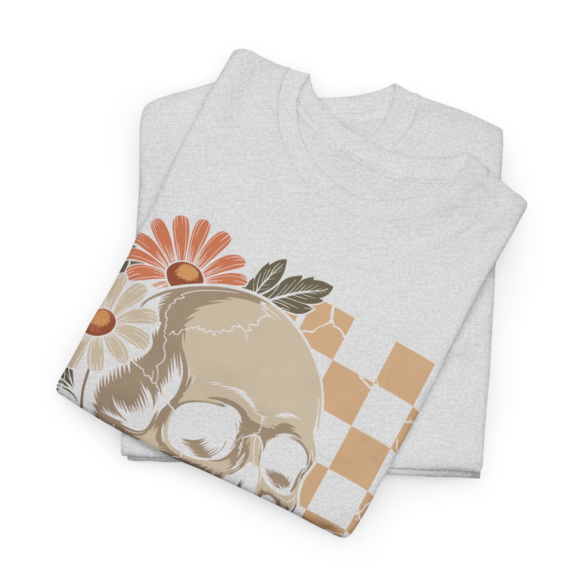 Skull Daisy Unisex Cotton Tshirt