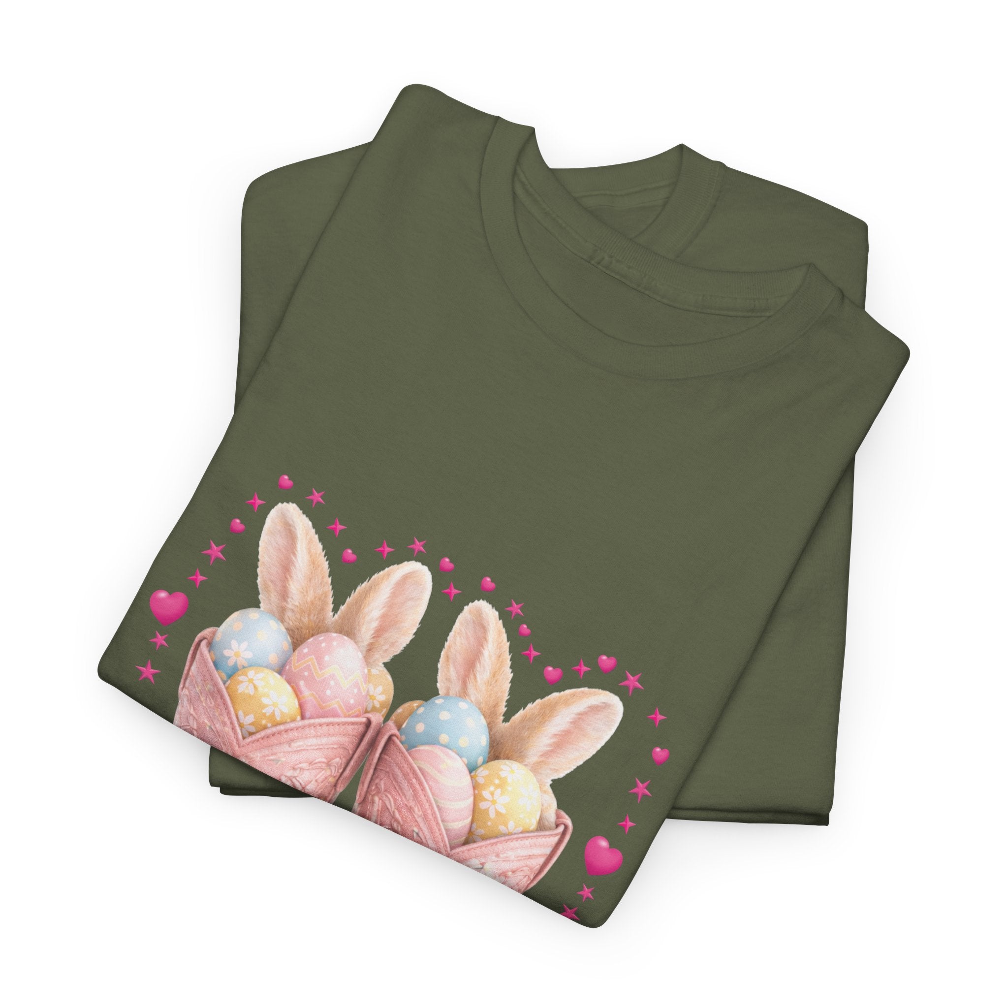 Easter Pink Western Boots Tee — Pastel Bunny Eggs & Bows Unisex Cotton Tee