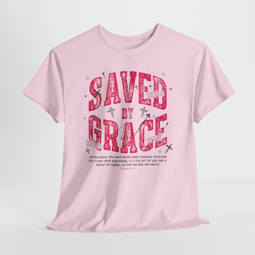 Saved by Grace Ephesians 2:8-9 Unisex Cotton T-Shirt