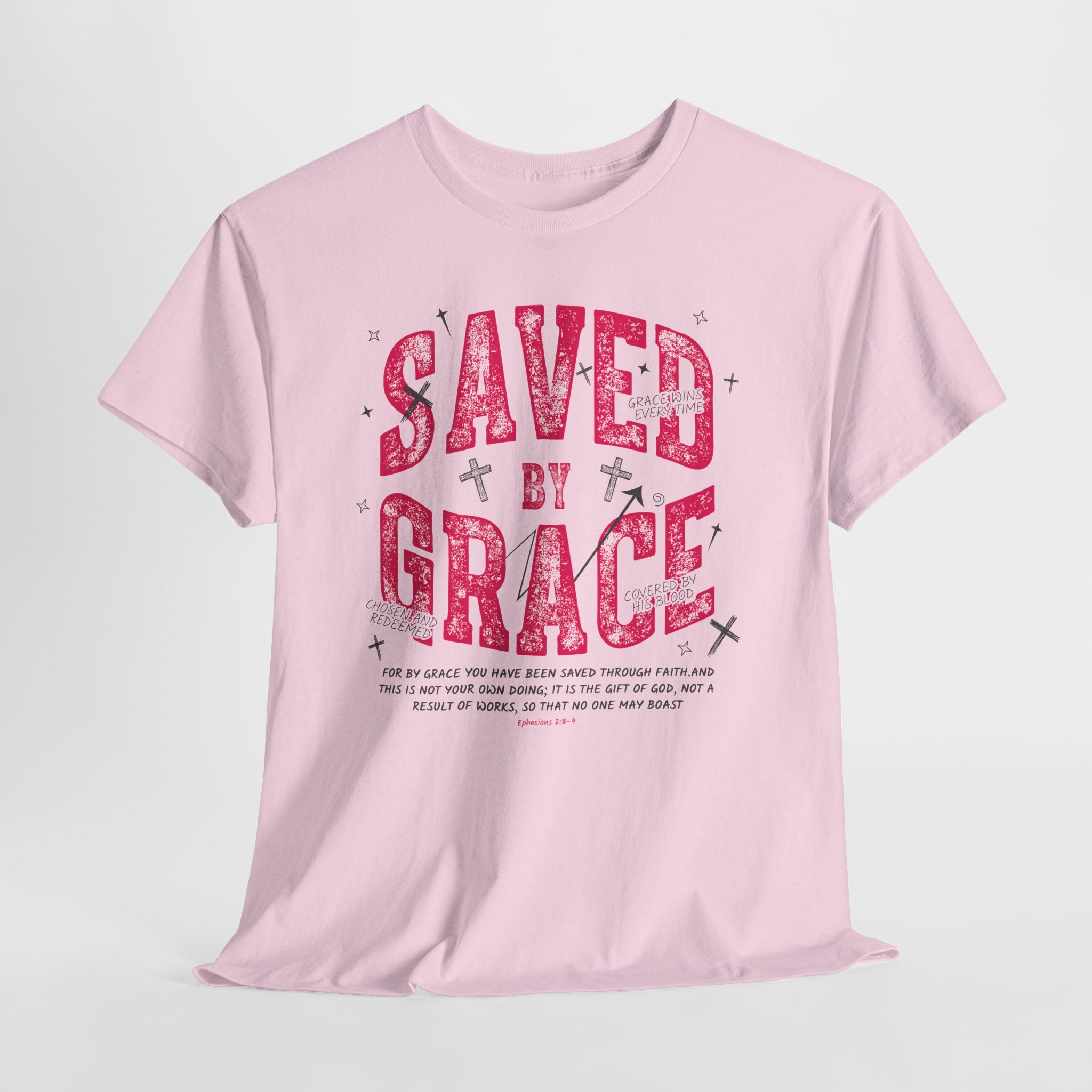 Saved by Grace Ephesians 2:8-9 Unisex Cotton T-Shirt