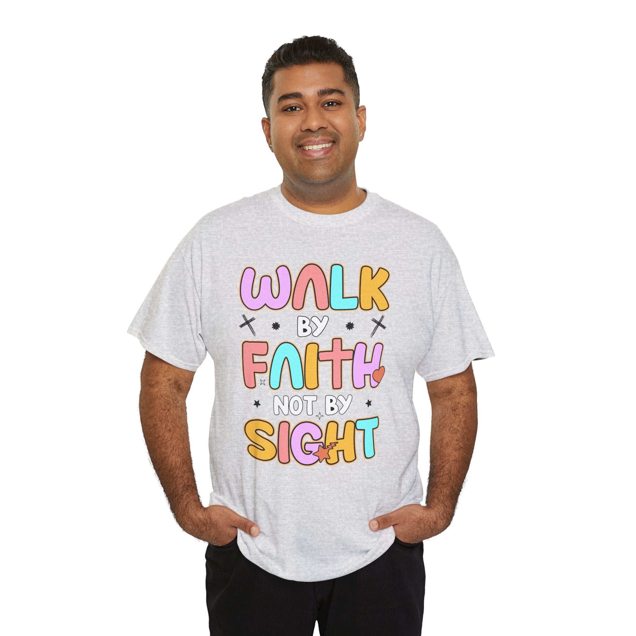 Walk by Faith Not by Sight T-Shirt — Pastel Christian Faith Unisex Cotton Tee
