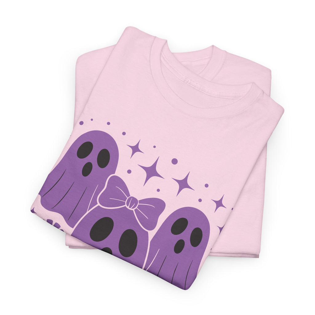 Purple Ghost Halloween Unisex Cotton Tee
