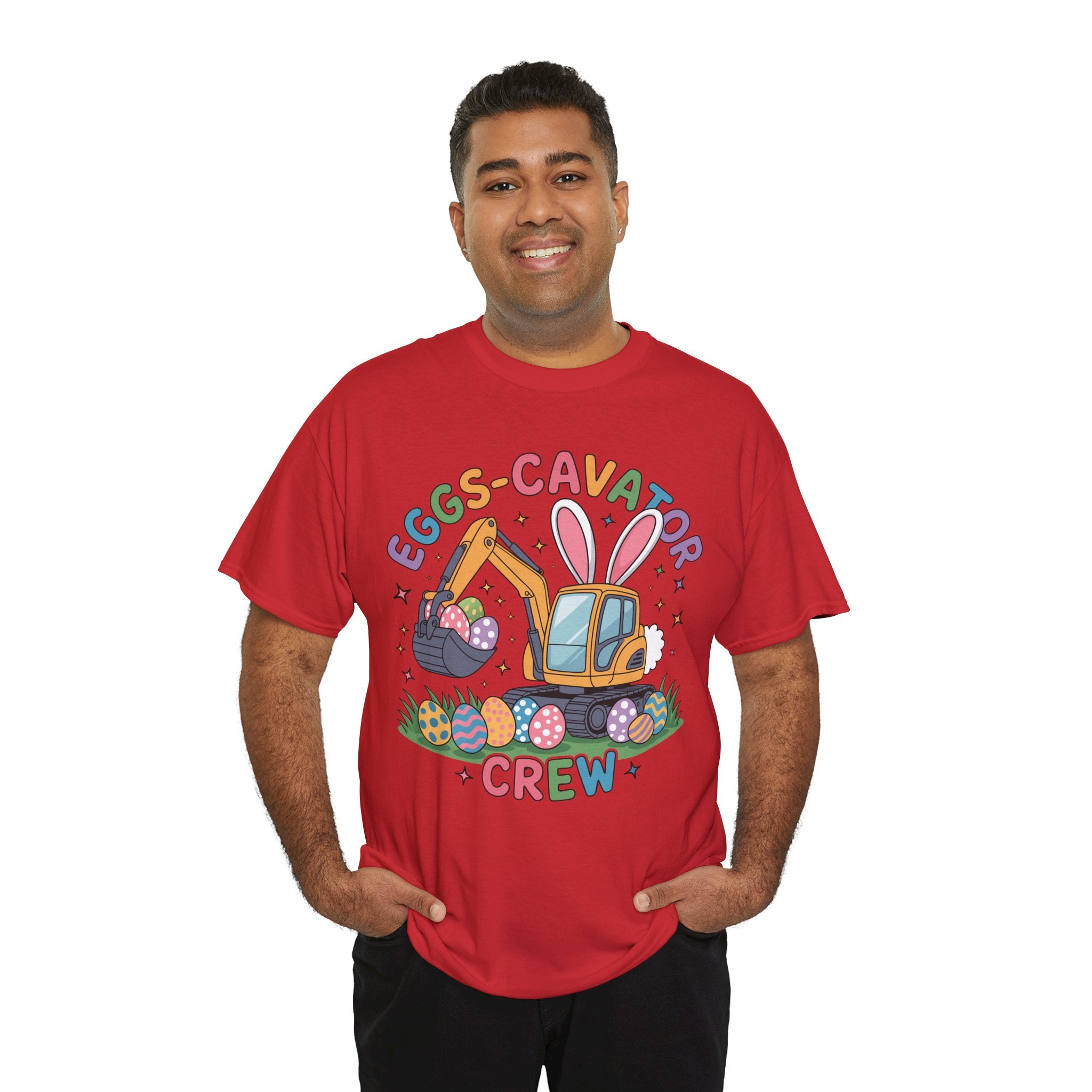 Easter 'Eggs-cavator Crew' Kids Tee — Excavator Bunny & Eggs Unisex Cotton Tee
