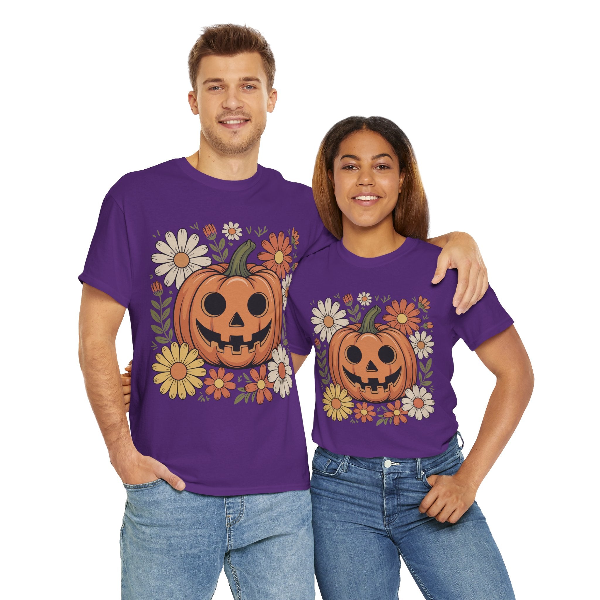 Halloween Pumpkin Unisex Cotton Tee
