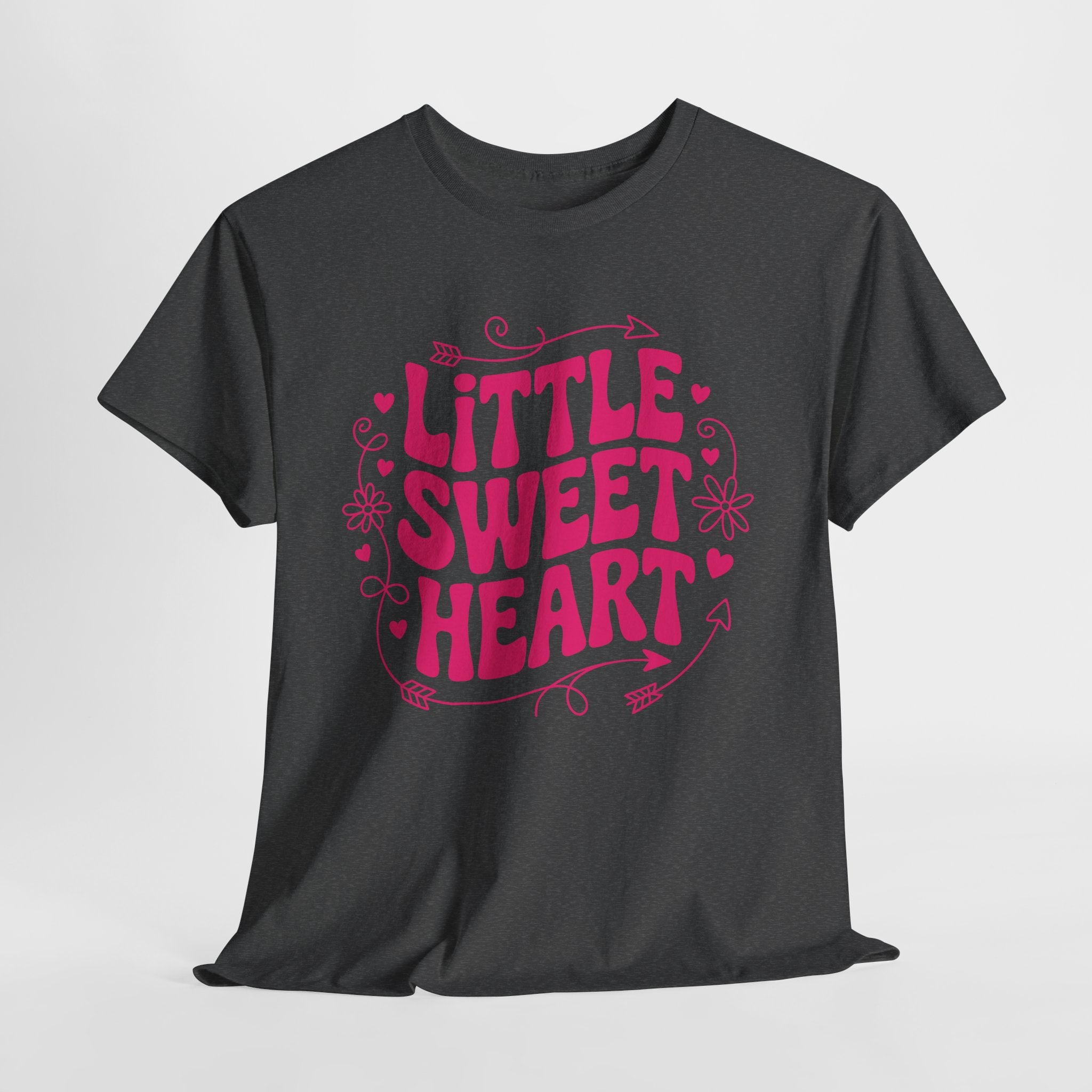 Little Sweetheart Retro Tee — Cute Red Hearts & Flowers Graphic Unisex Cotton Tee