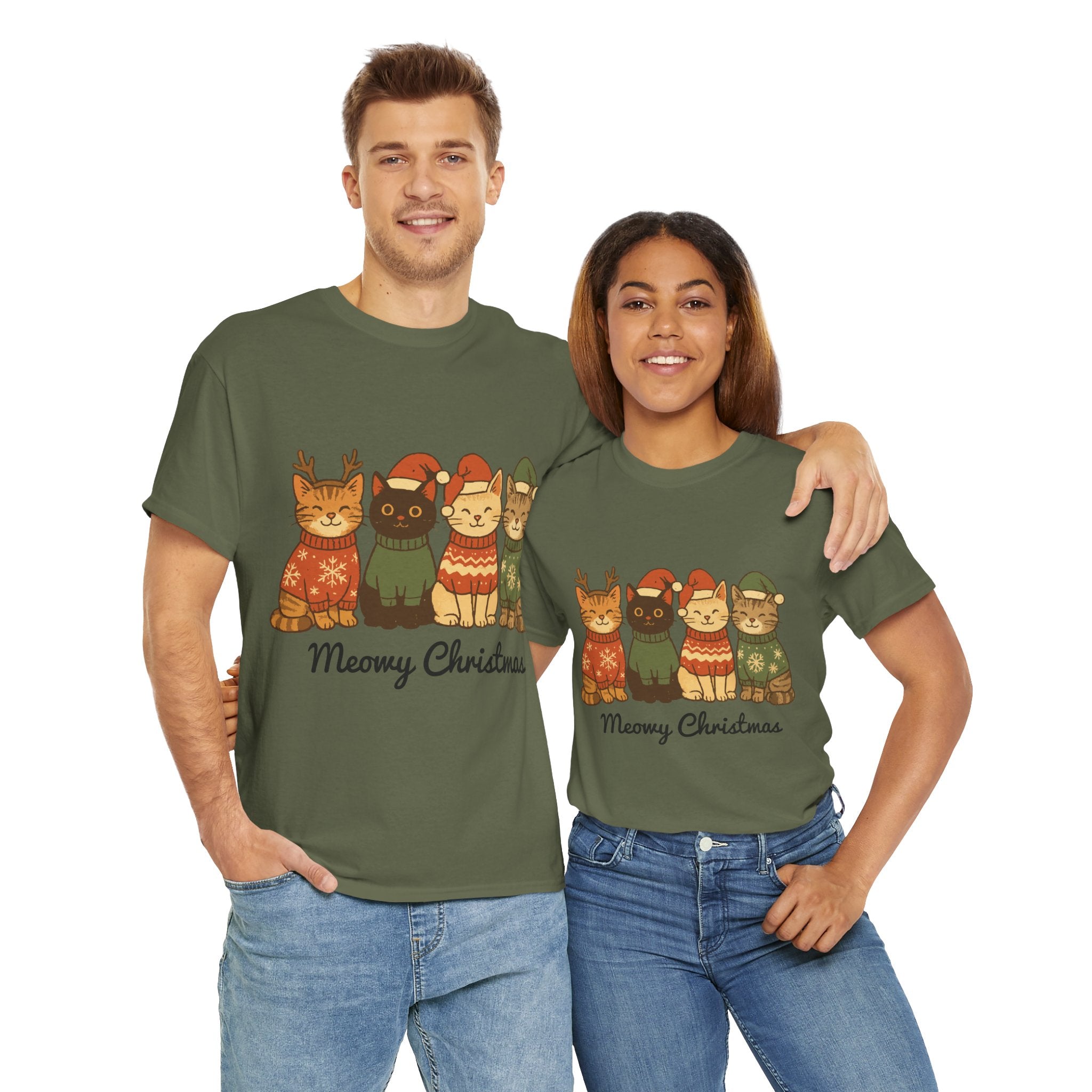 Christmas Cats Unisex Cotton Tee