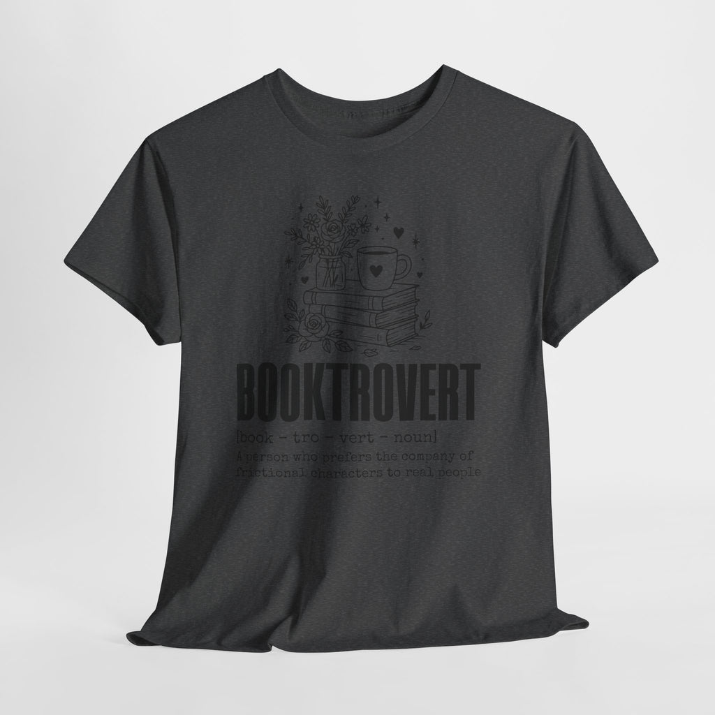 Booktrovert Graphic Tee — "Booktrovert" Definition, Books & Coffee Design Unisex Cotton Tee