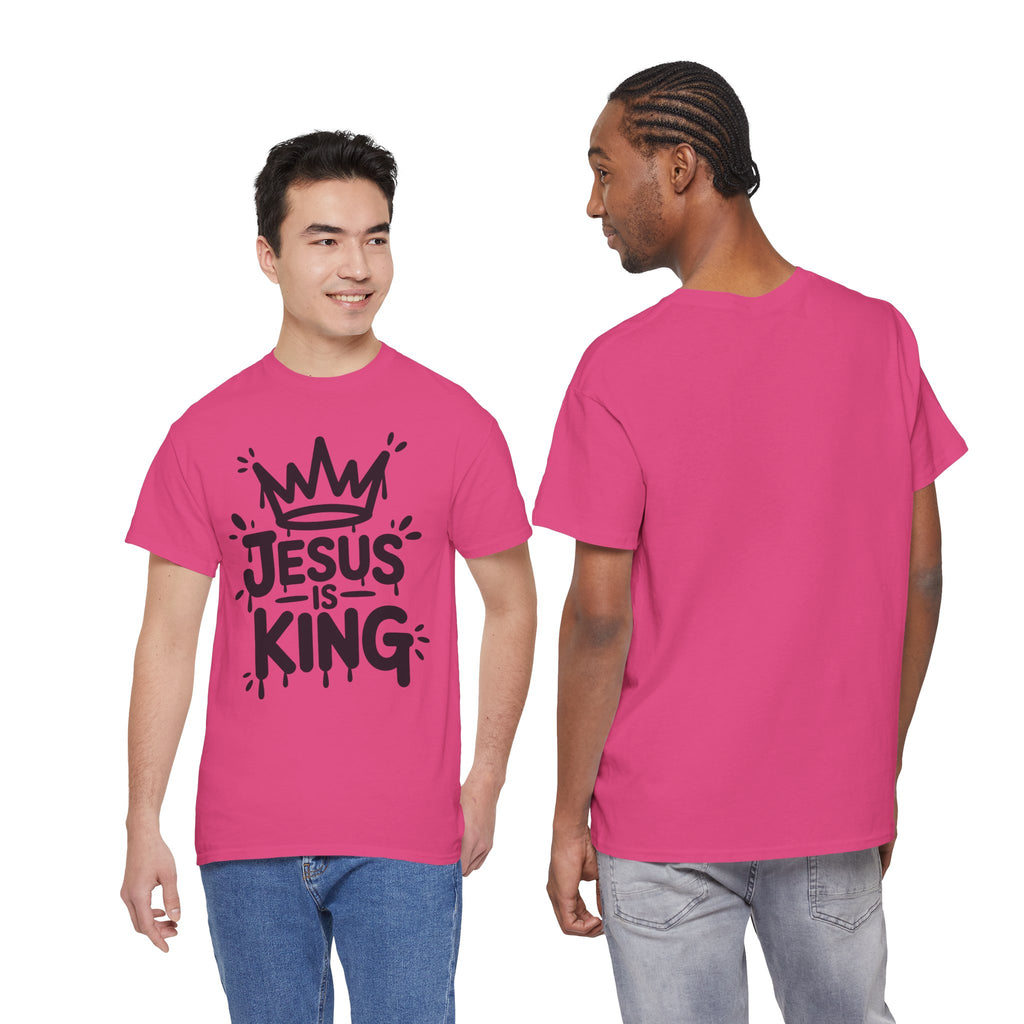 Jesus Is King Crown T-Shirt — Minimalist Christian Unisex Cotton Tee