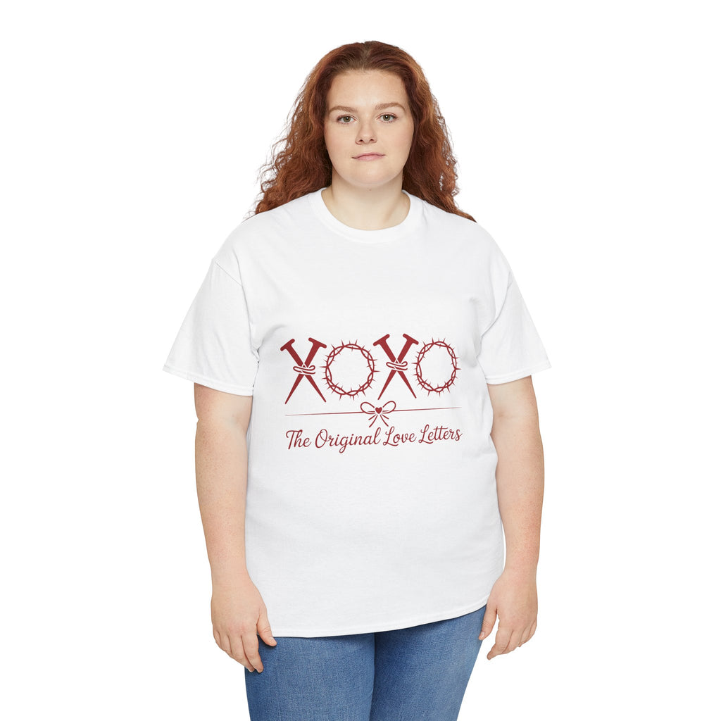 Christian Valentine Tee — “XOXO” Nails & Thorn Crowns, “The Original Love Letters”... Unisex Cotton Tee